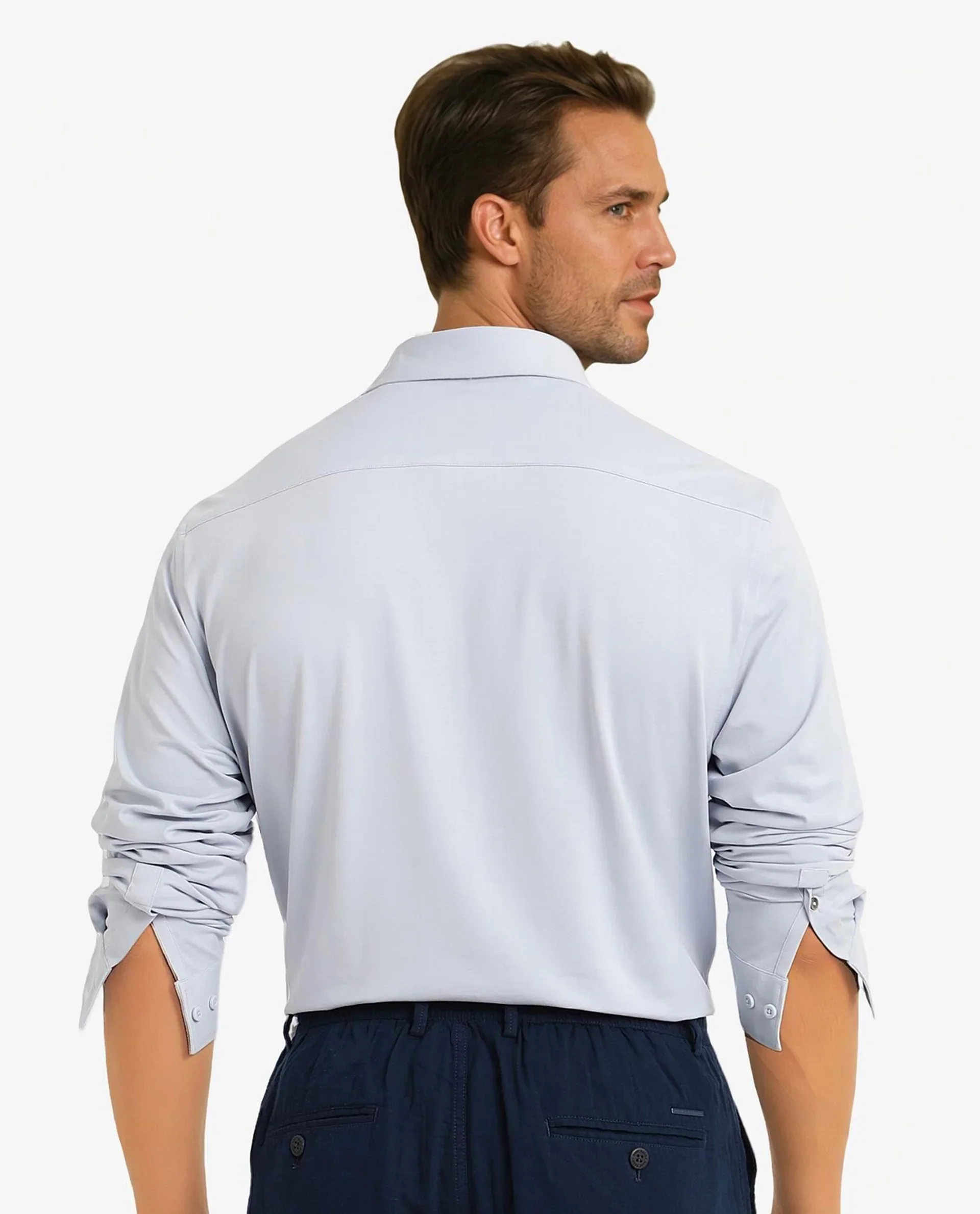 Rare Rabbit Men's Cotton Blend Plain Regular Fit Full Sleeve Collared Shirt - Image 8