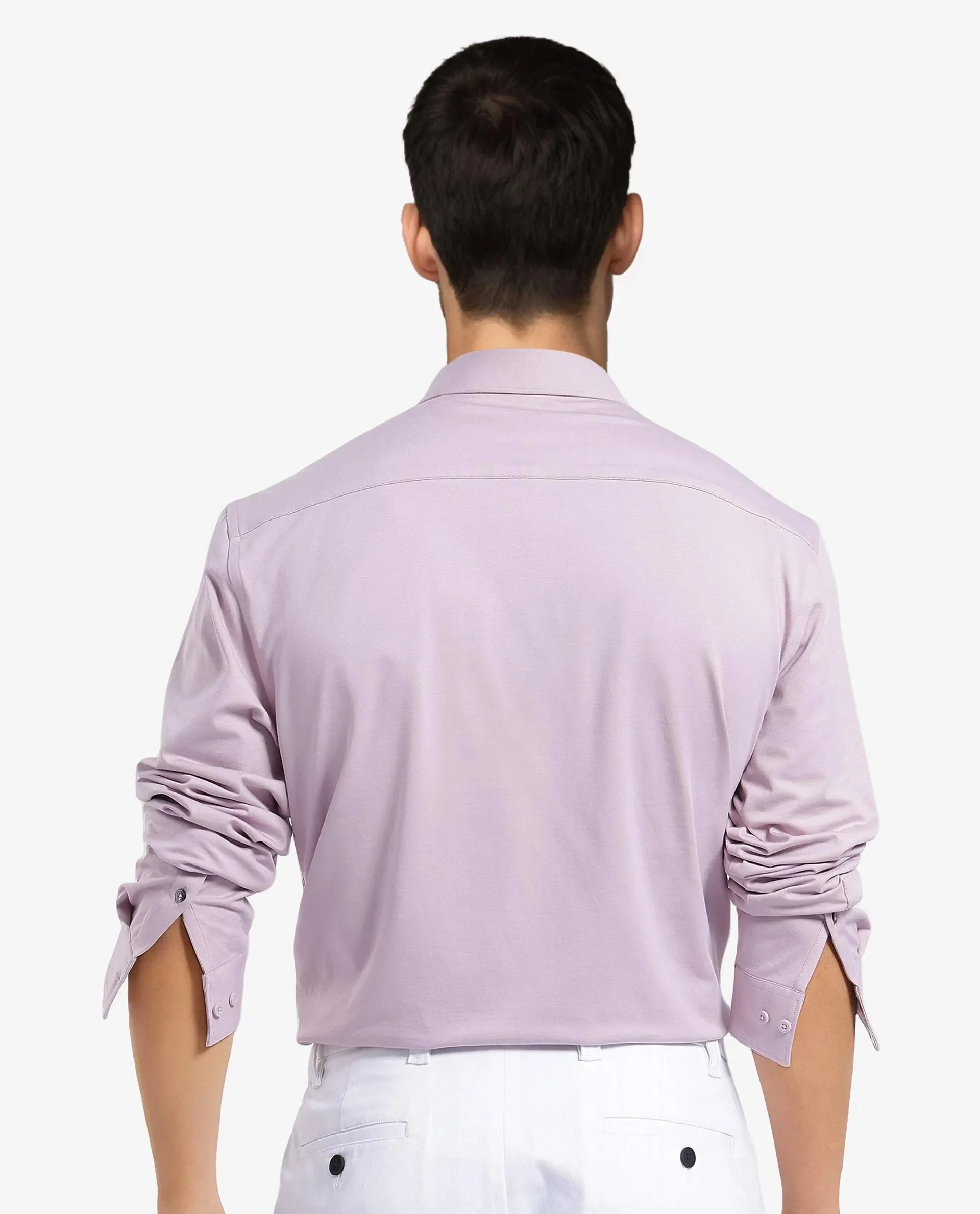 Rare Rabbit Men's Tour Pastel Pink Cotton Blend Plain Regular Fit Full Sleeve Collared Shirt - Image 7