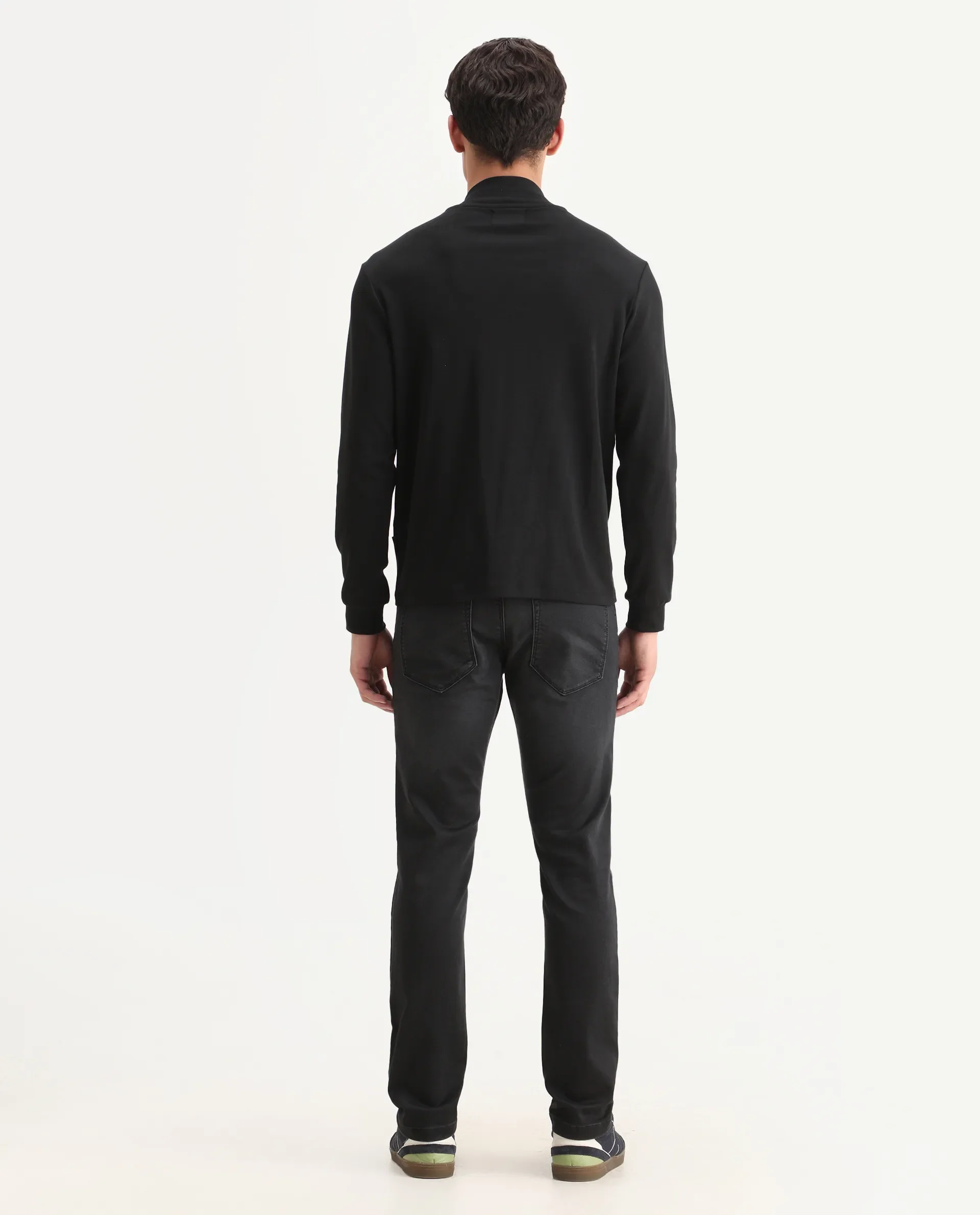 Rare Rabbit Men's Tours-1 Dark Grey Cotton Blend Fabric Hawk Slim Plain Jeans - Image 8