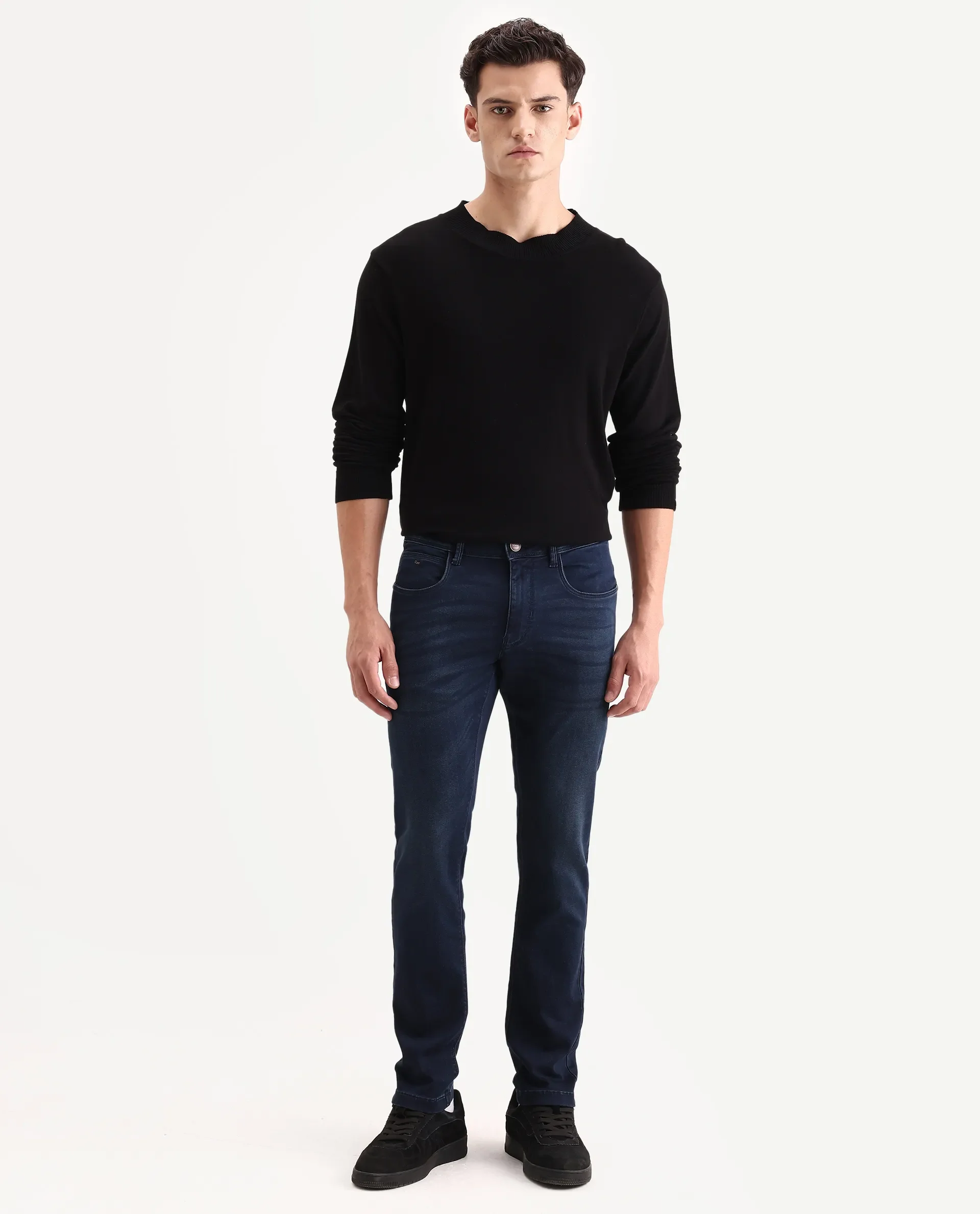 Rare Rabbit Men's Tours-2 Dark Blue Cotton Blend Fabric Hawk Slim Fit Jeans - Image 3
