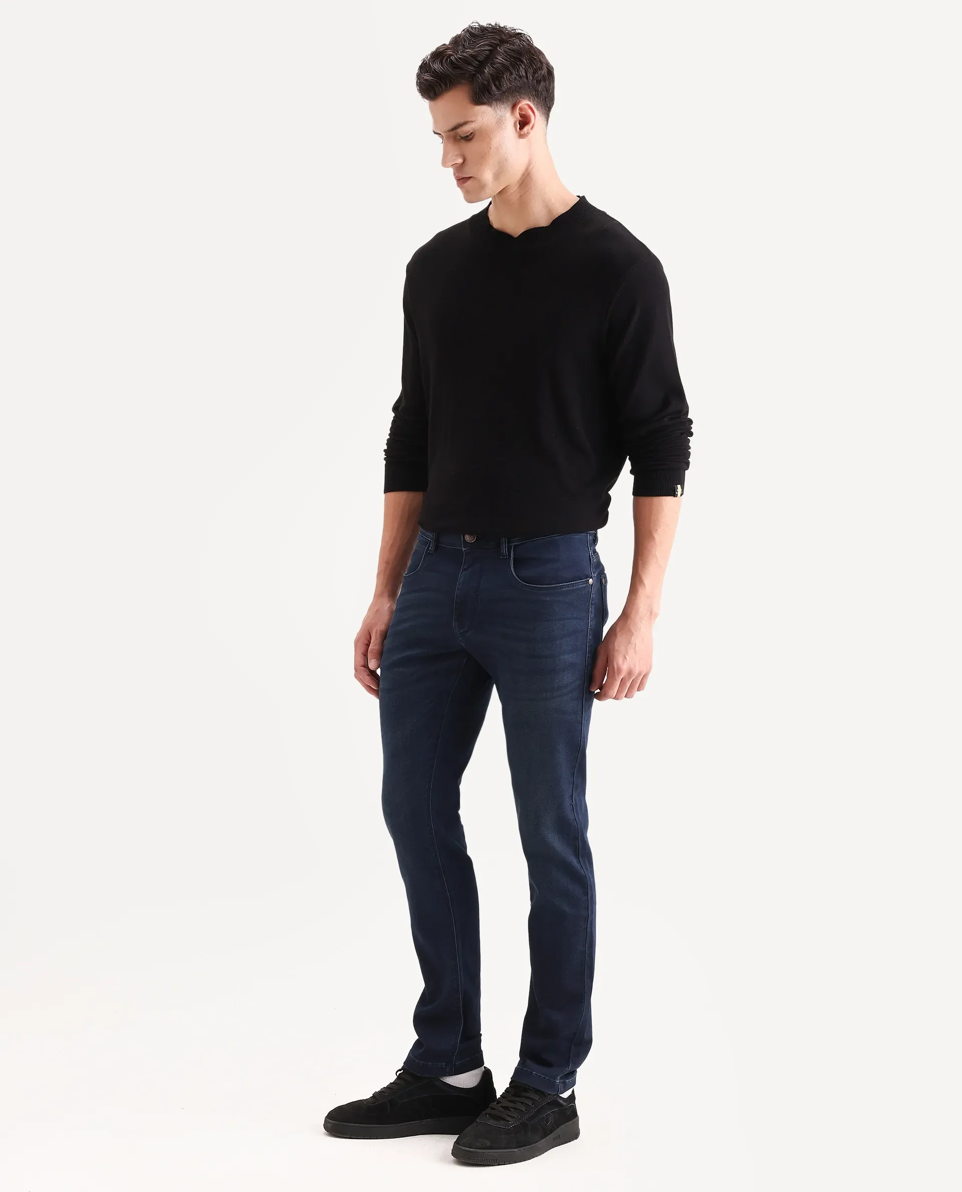 Rare Rabbit Men's Tours-2 Dark Blue Cotton Blend Fabric Hawk Slim Fit Jeans - Image 4