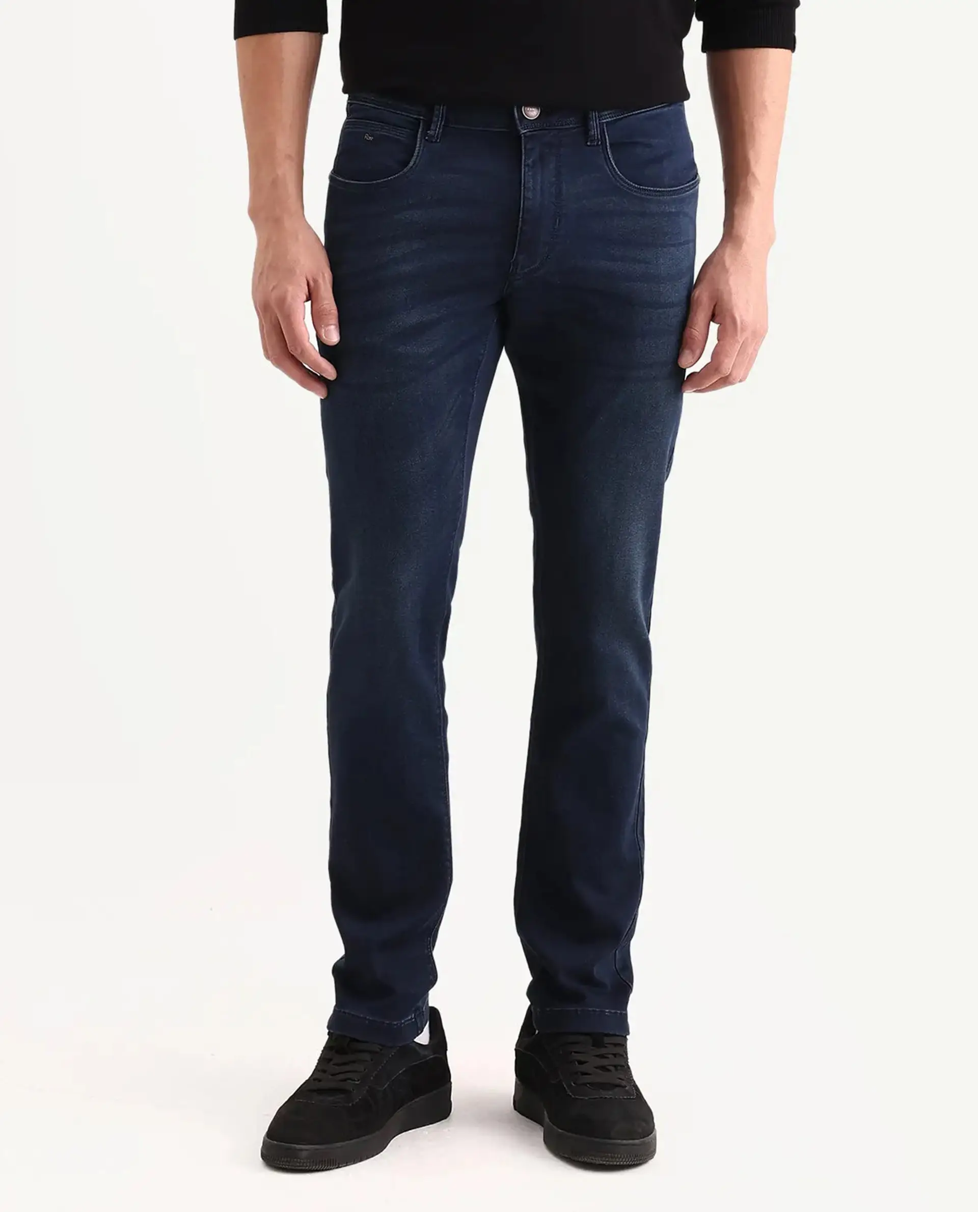 Rare Rabbit Men's Tours-2 Dark Blue Cotton Blend Fabric Hawk Slim Fit Jeans - Image 7