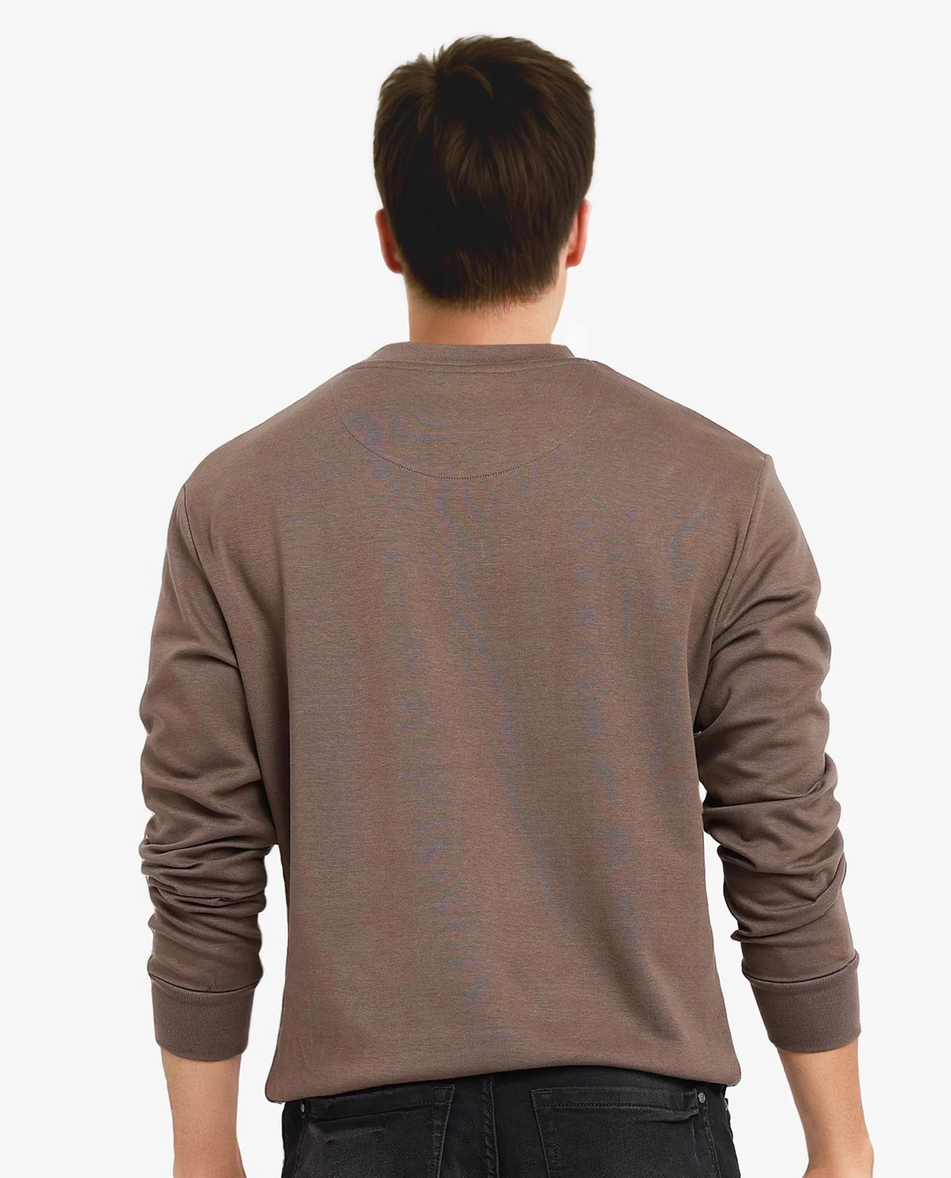Rare Rabbit Men's Toxon Dusky Olive Cotton Blend Graphic Print Regular Fit Full Sleeve Crew Neck Sweatshirt - Image 5