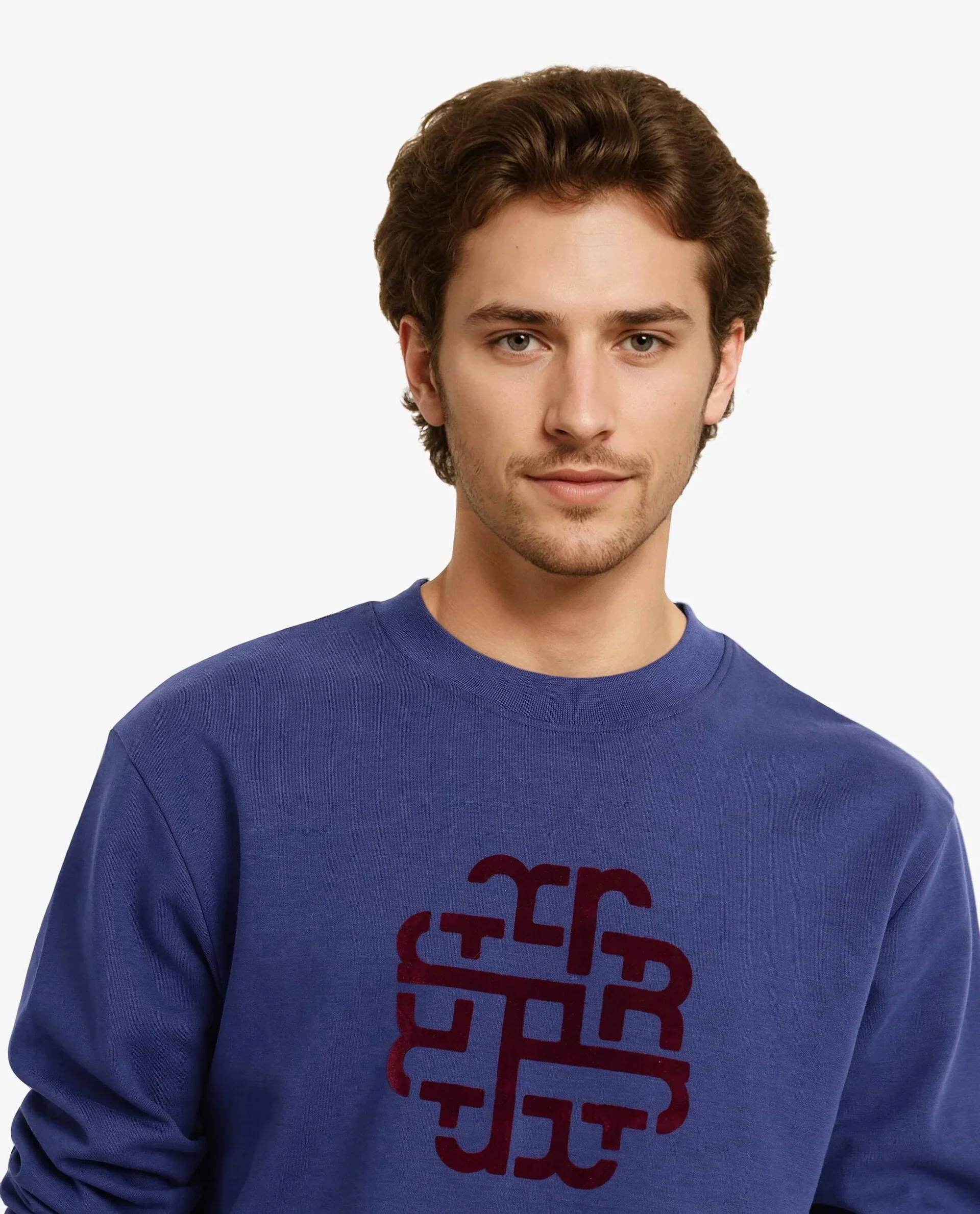 Rare Rabbit Men's Toxon Navy Cotton Blend Graphic Print Regular Fit Full Sleeve Crew Neck Sweatshirt - Image 2