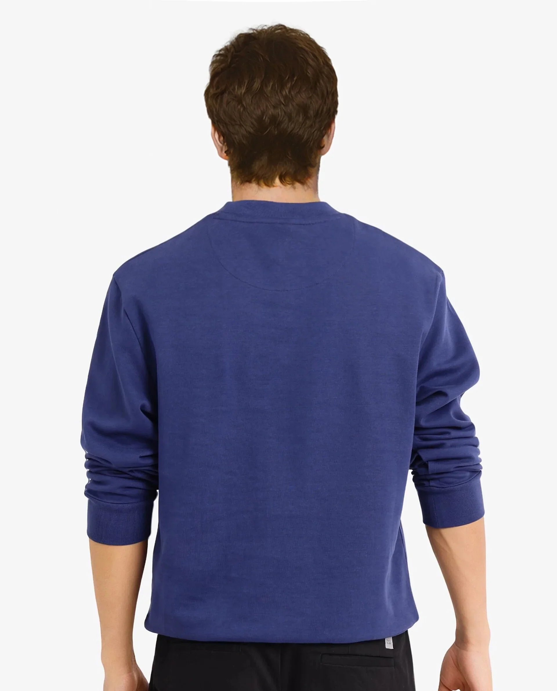 Rare Rabbit Men's Toxon Navy Cotton Blend Graphic Print Regular Fit Full Sleeve Crew Neck Sweatshirt - Image 4