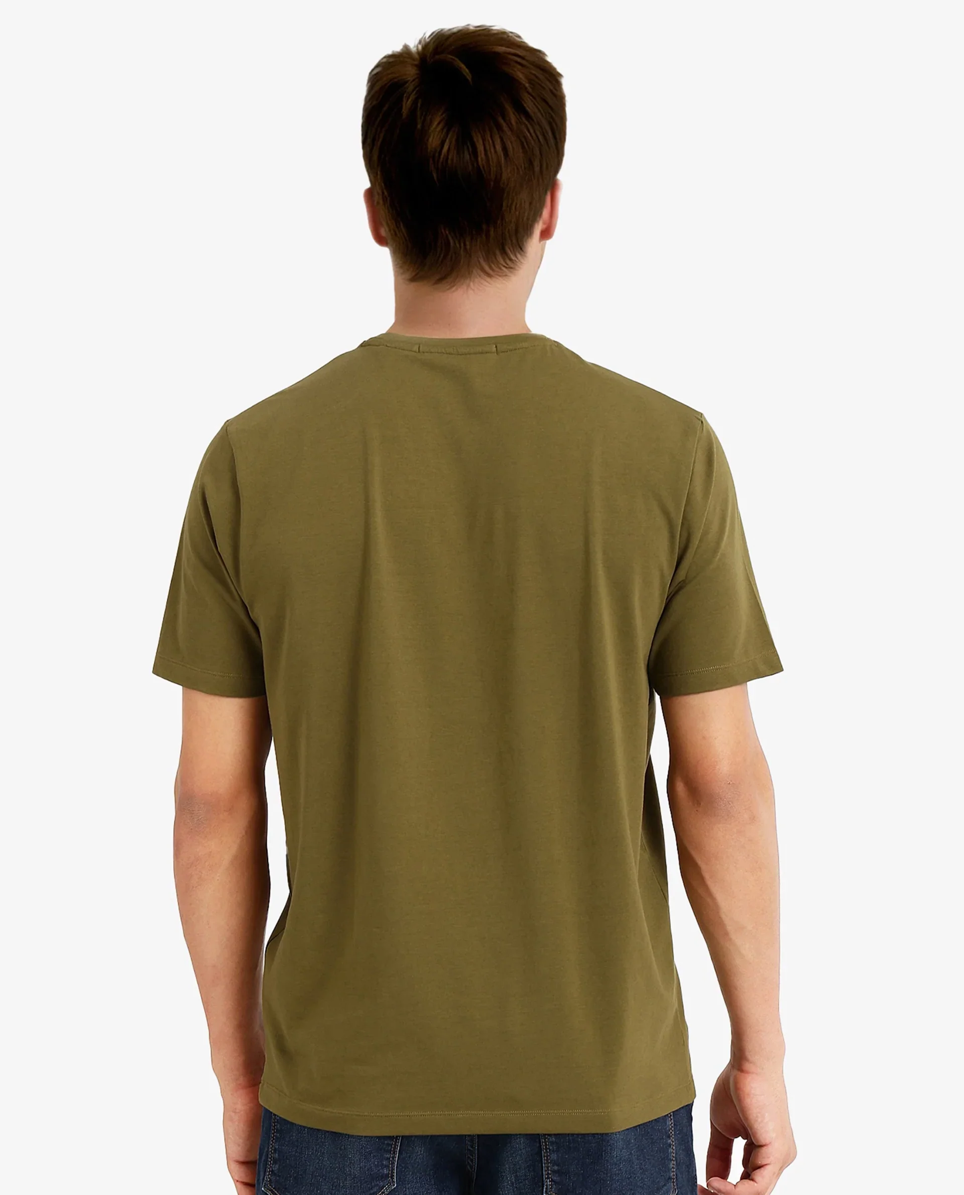 Rare Rabbit Men's Toxy Olive Cotton Graphic Print Regular Fit Half Sleeve Crew Neck T-Shirt - Image 4