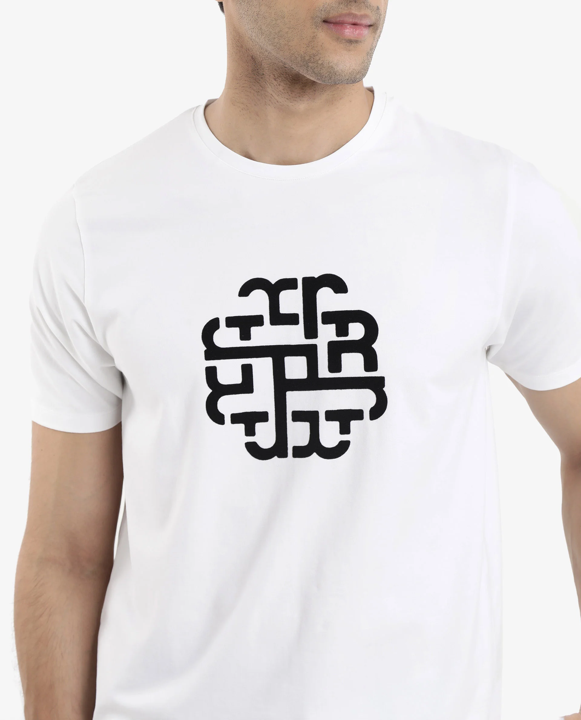 Rare Rabbit Men's Toxy White Cotton Graphic Print Regular Fit Half Sleeve Crew Neck T-Shirt - Image 3