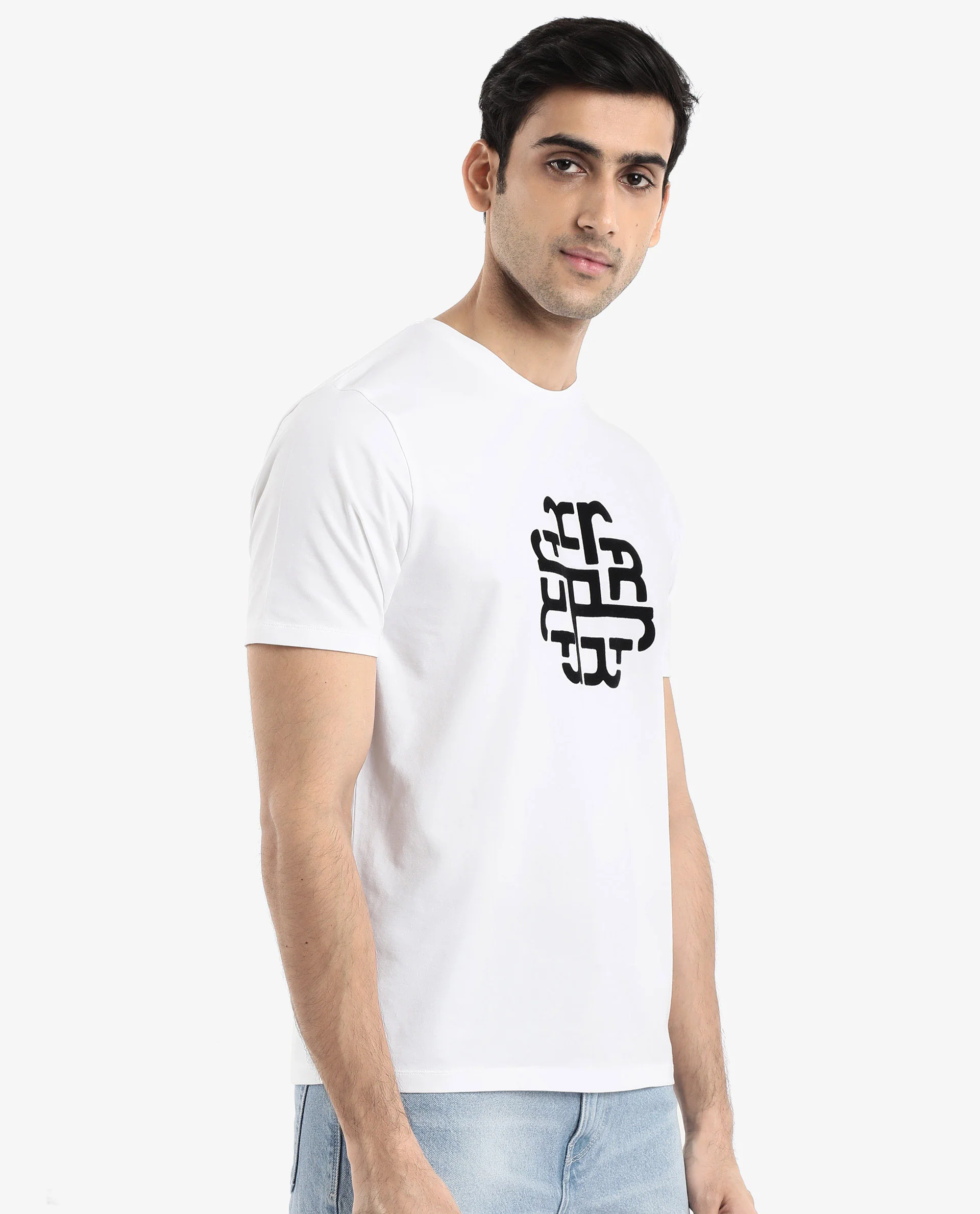 Rare Rabbit Men's Toxy White Cotton Graphic Print Regular Fit Half Sleeve Crew Neck T-Shirt - Image 6