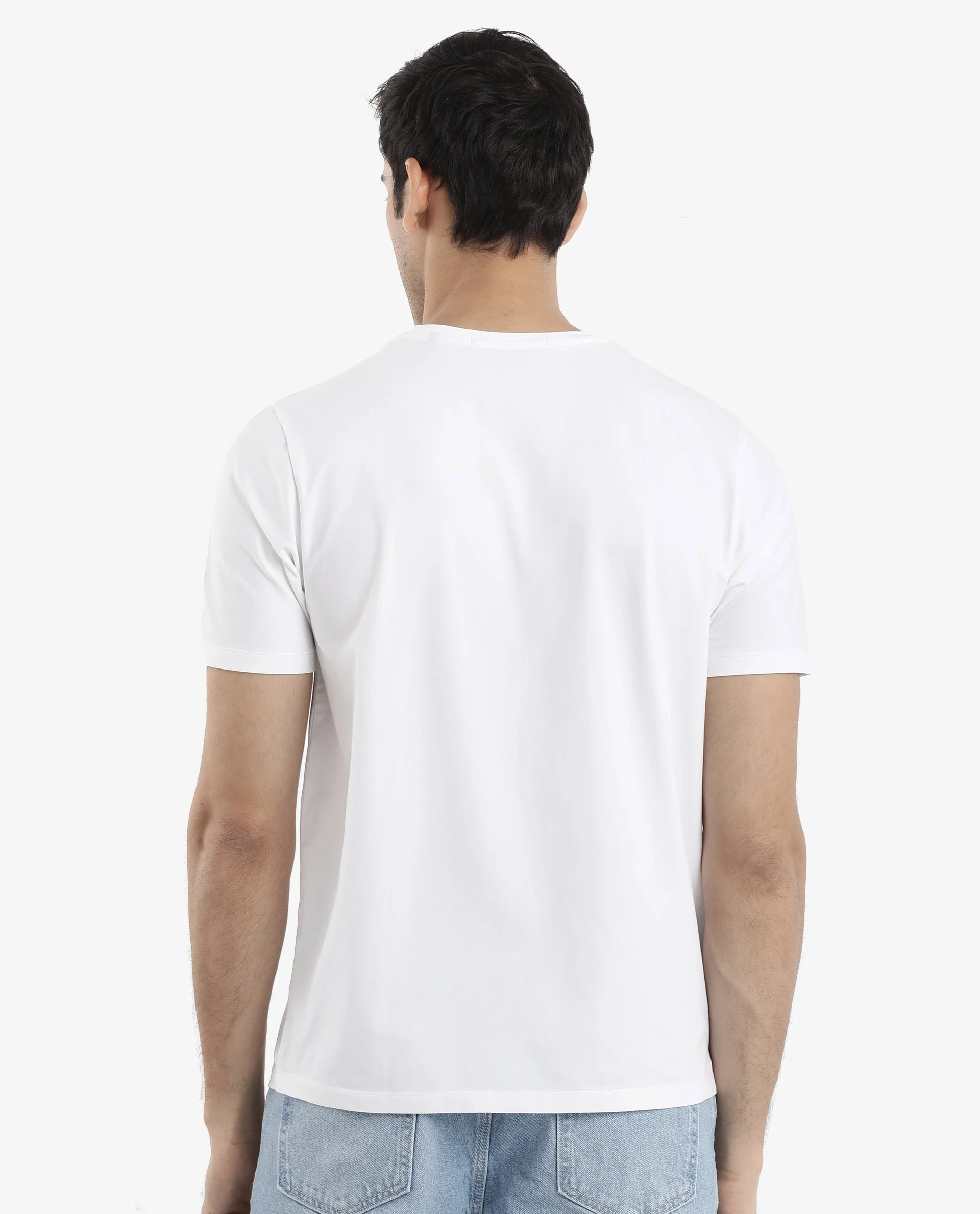 Rare Rabbit Men's Toxy White Cotton Graphic Print Regular Fit Half Sleeve Crew Neck T-Shirt - Image 7