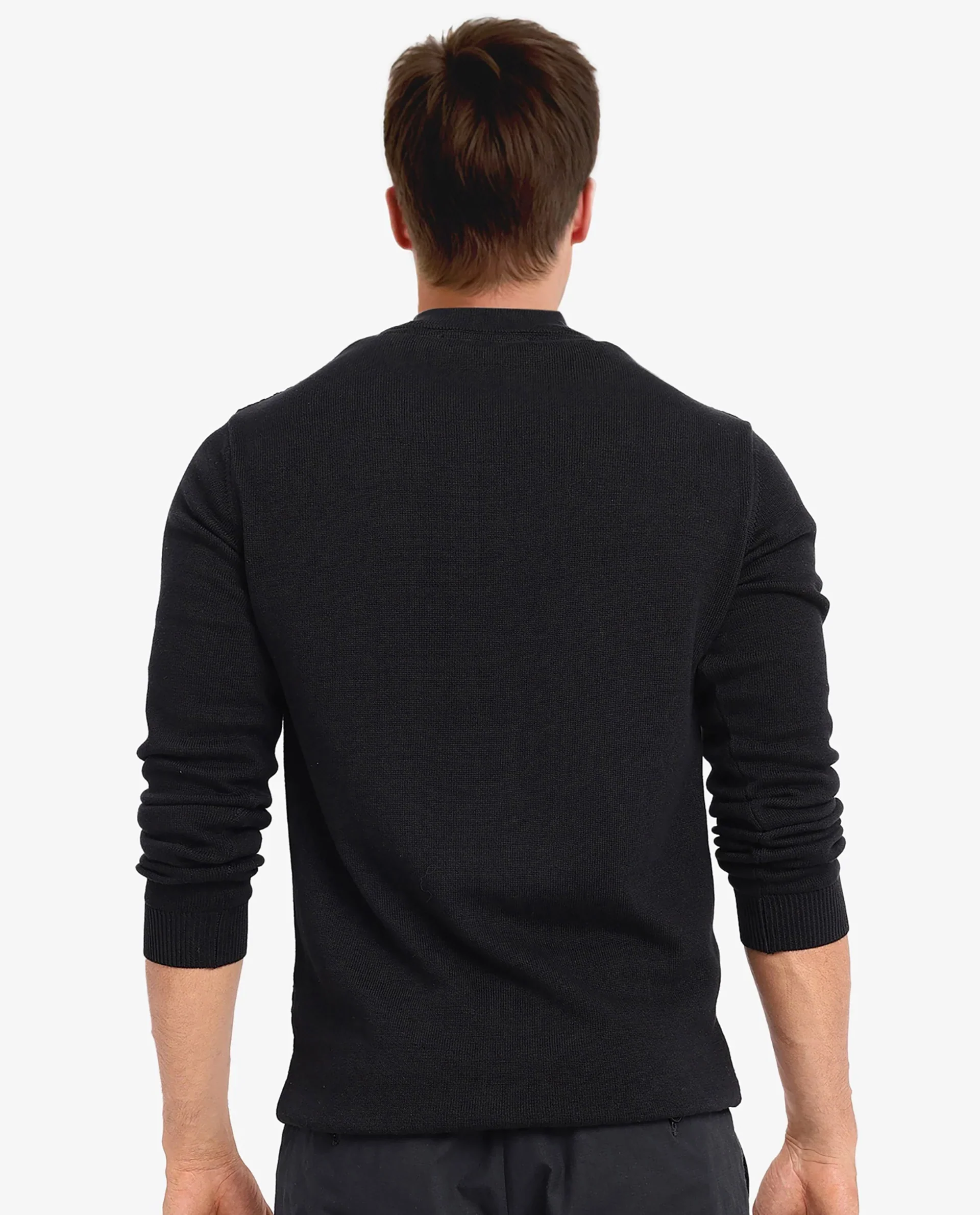 Rare Rabbit Men's Toyder Black Cotton Textured Regular Fit Full Sleeve High Neck Sweater - Image 4
