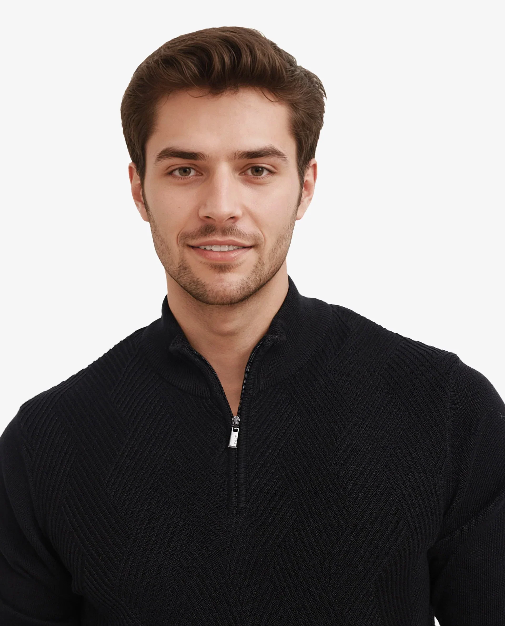 Rare Rabbit Men's Toyder Black Cotton Textured Regular Fit Full Sleeve High Neck Sweater - Image 6