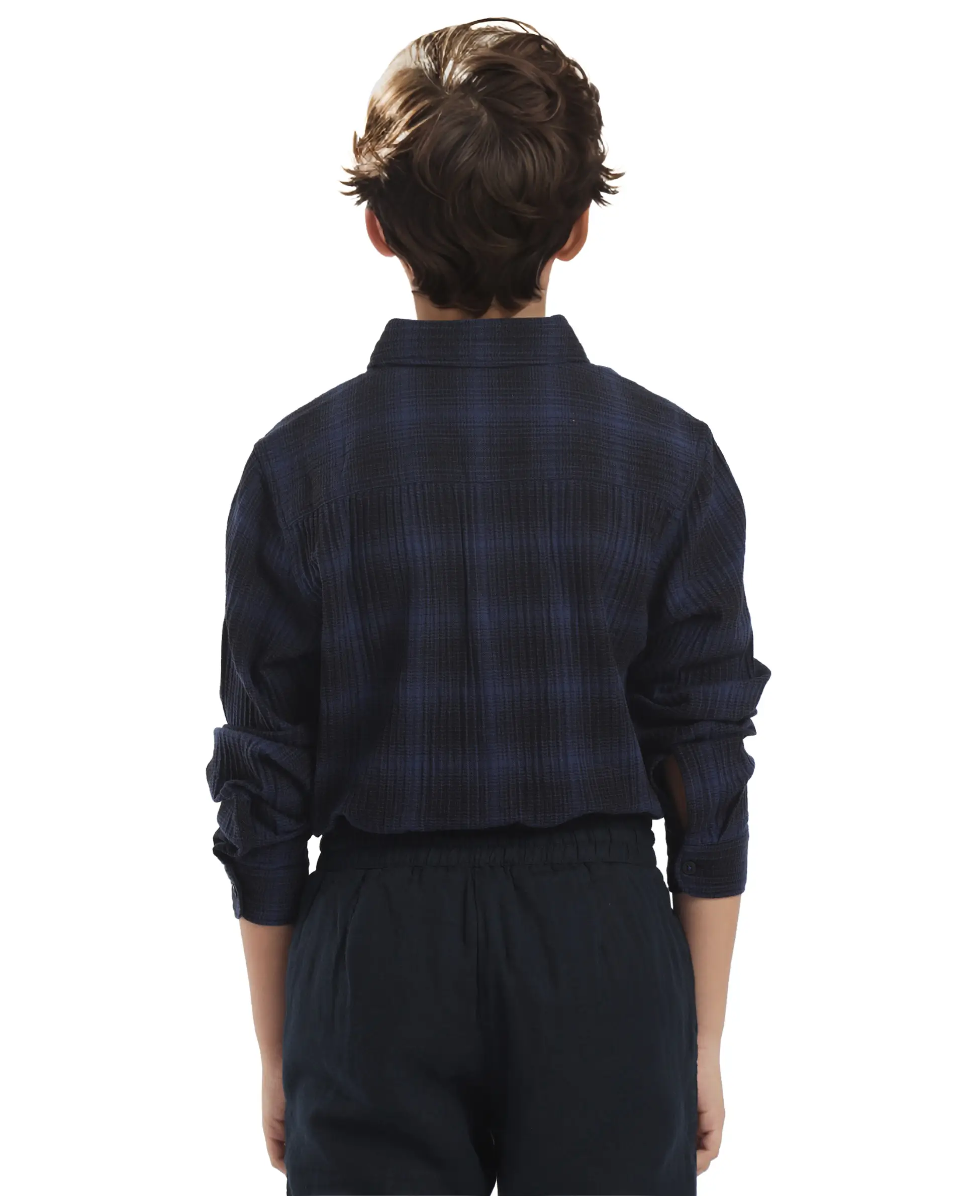 Rare Ones Kids Toyt Blue Cotton Full Sleeves Button Down Regular Fit Checked Shirt - Image 11