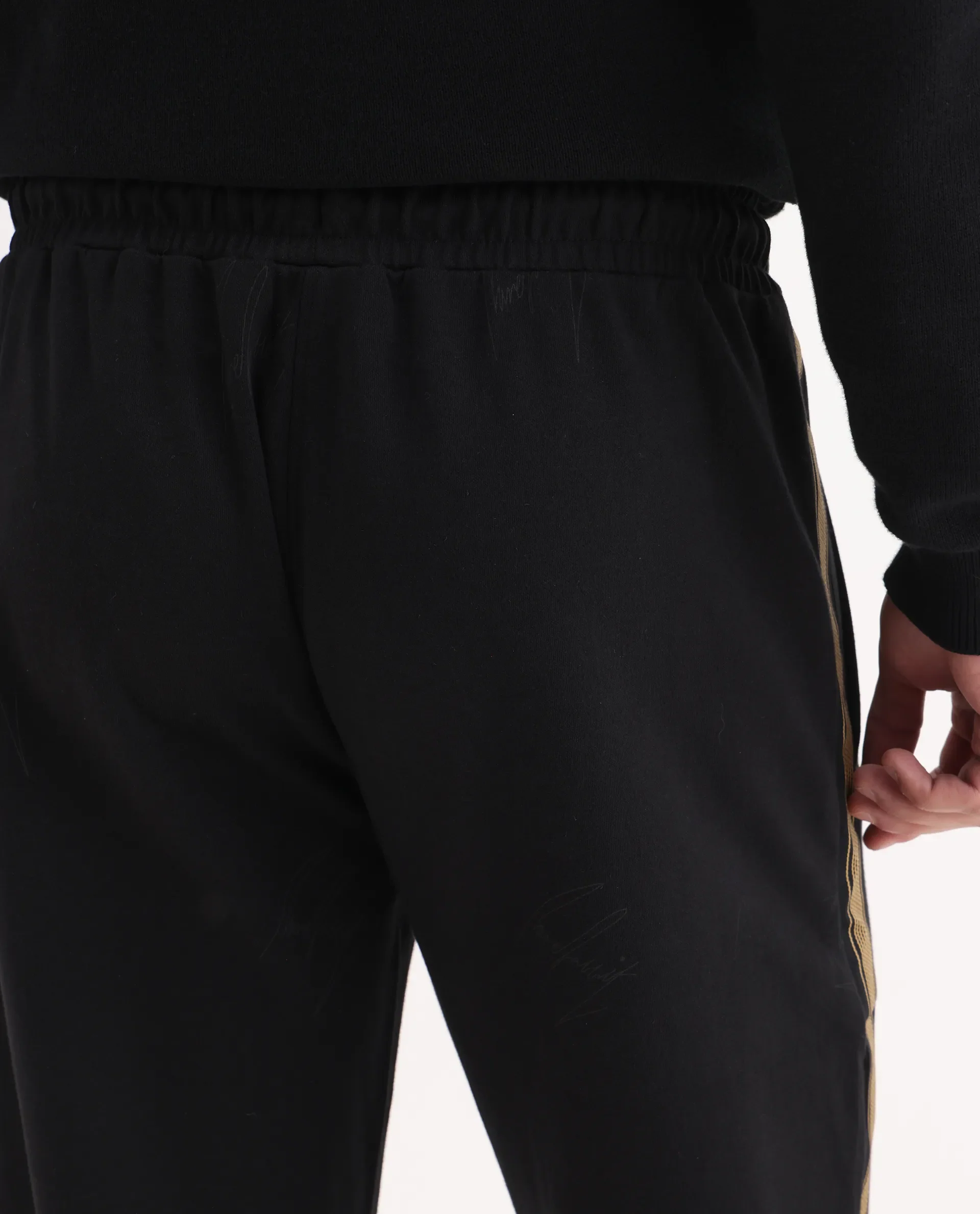 Rare Rabbit Men's Tracksign Black Cotton Plain Regular Fit Trouser - Image 3