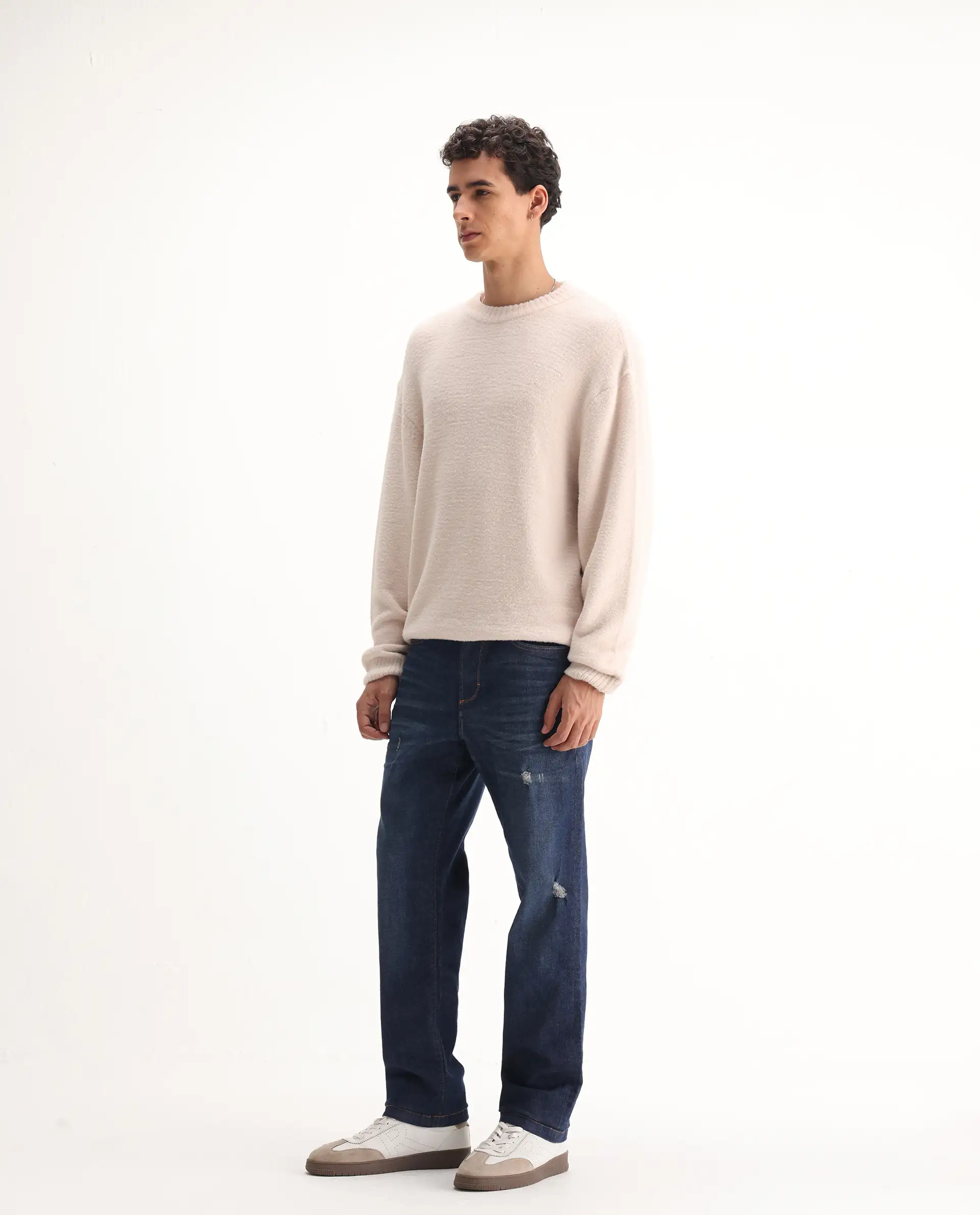 Rare Rabbit Men's Traingle Blue Cotton Blend Plain Morris Regular Fit Jeans - Image 3
