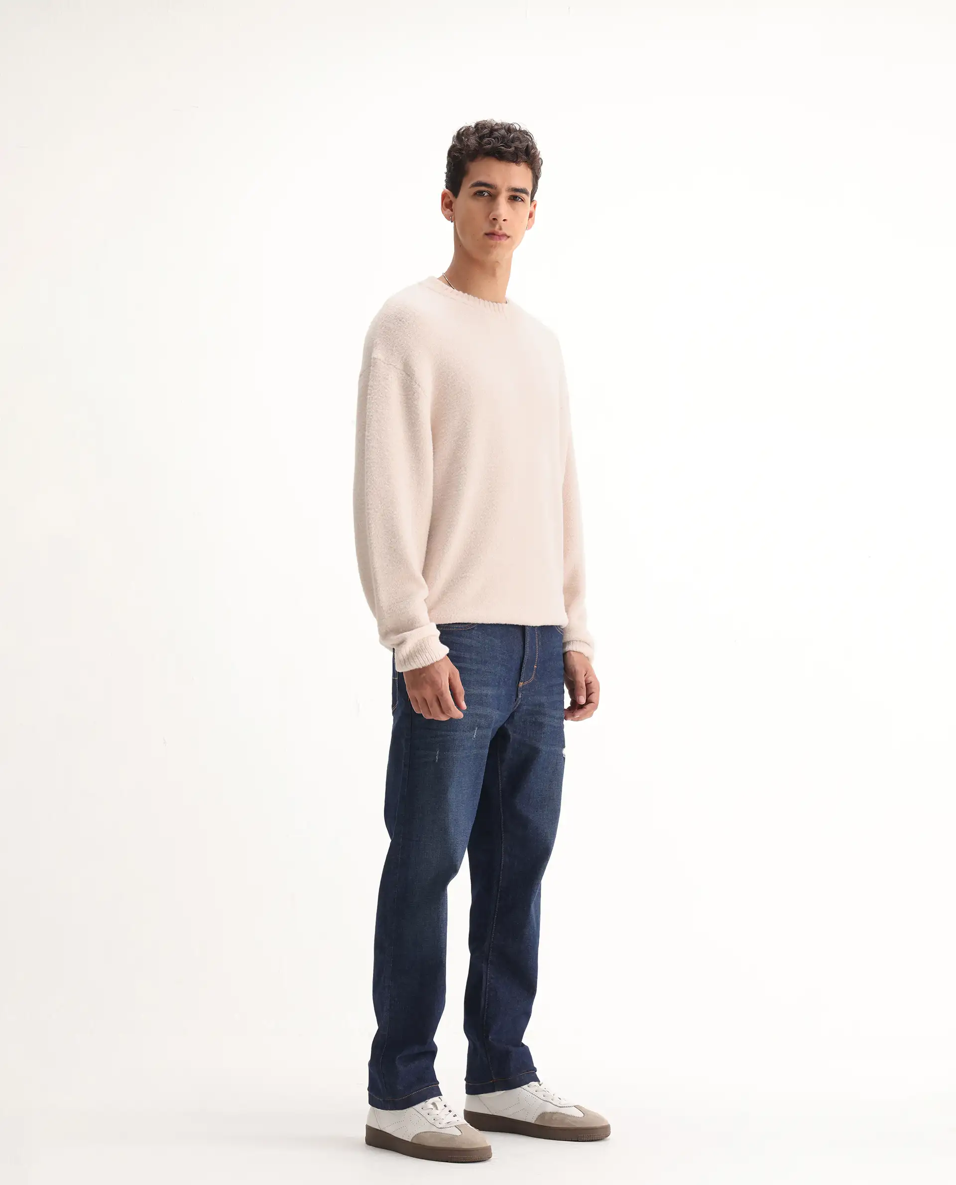 Rare Rabbit Men's Traingle Blue Cotton Blend Plain Morris Regular Fit Jeans - Image 5