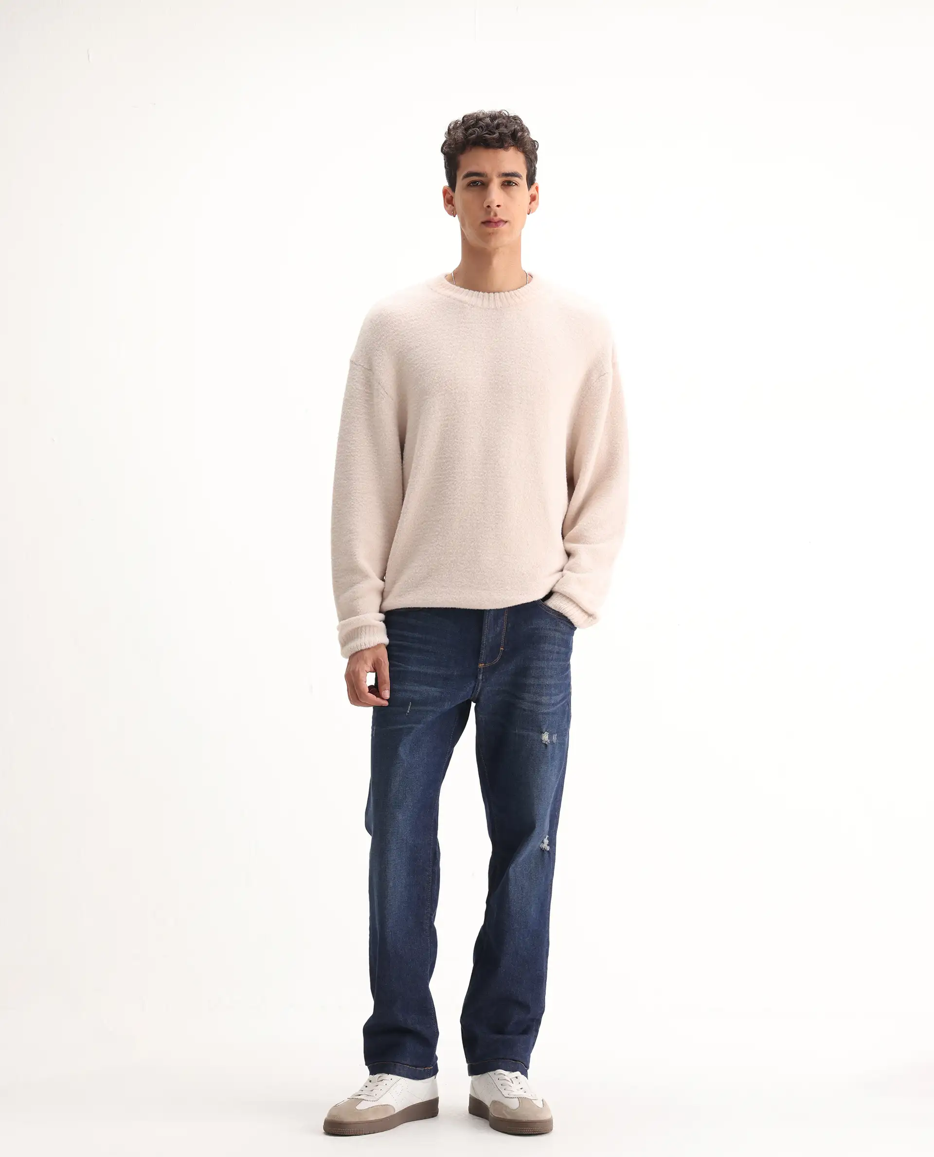 Rare Rabbit Men's Traingle Blue Cotton Blend Plain Morris Regular Fit Jeans - Image 8