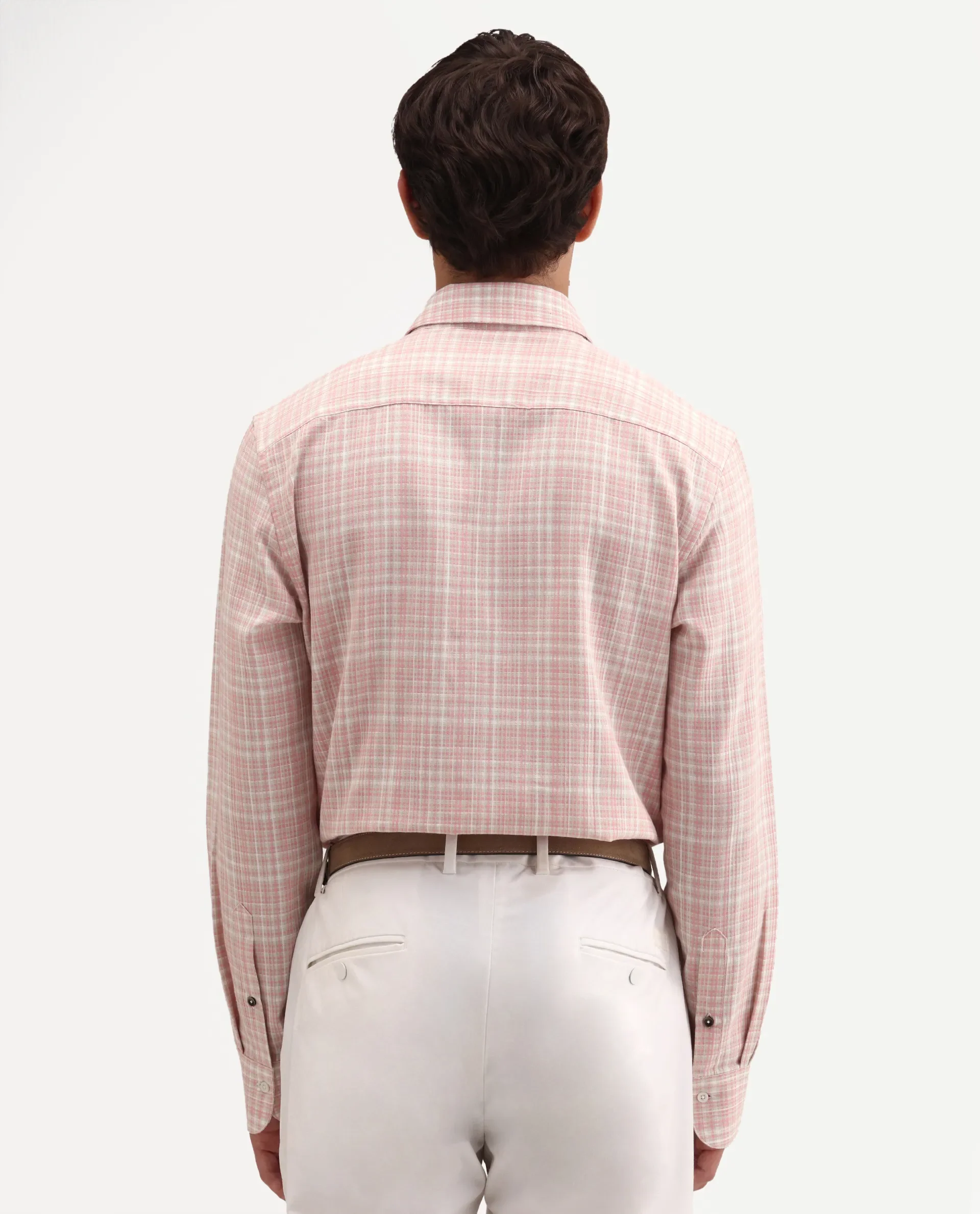 Rare Rabbit Men's Trale Light Pink Cotton Fabric Full Sleeve Regular Fit Checked Shirt - Image 7
