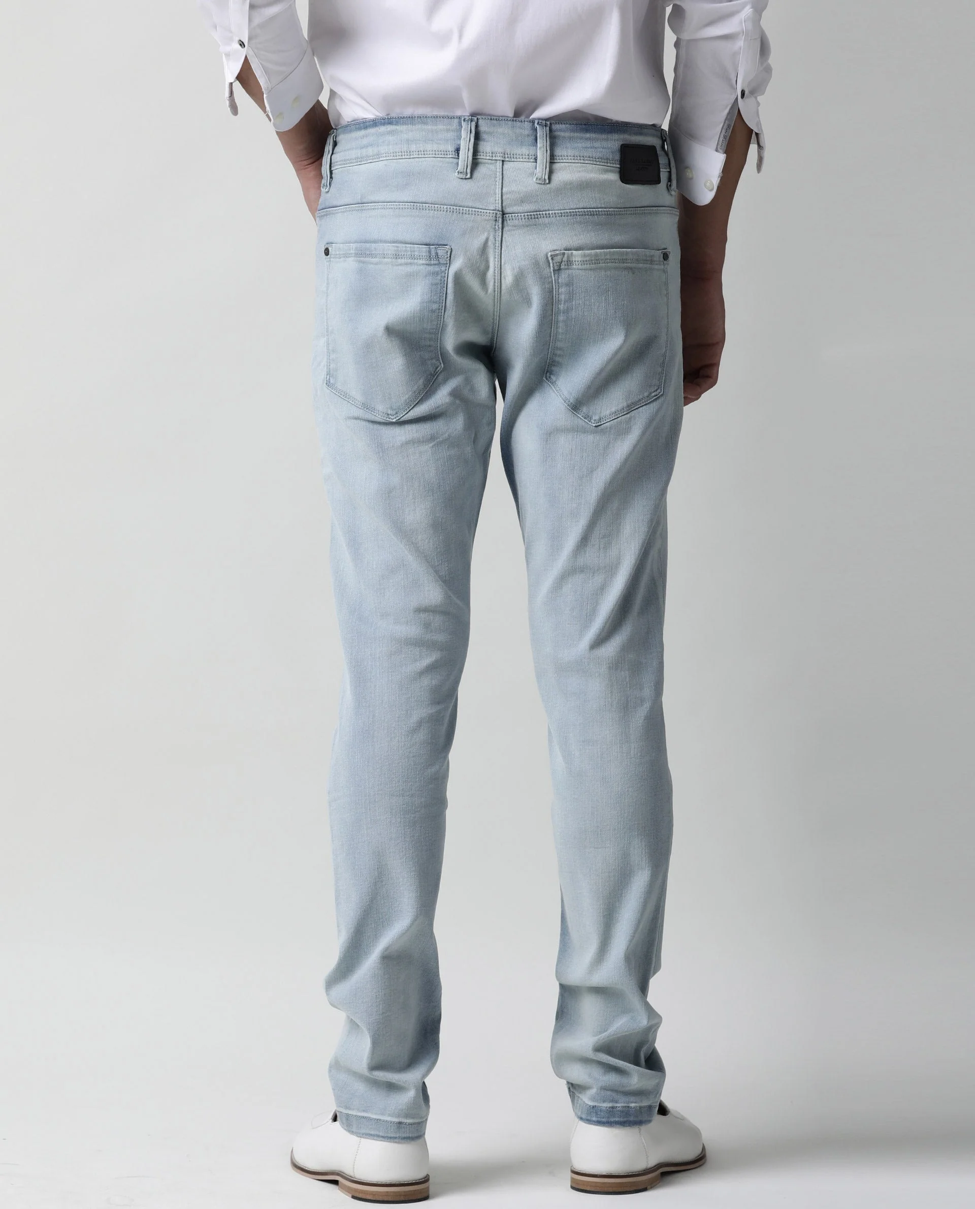 Rare Rabbit Men's Tram Blue Cotton Plain Hawk Slim Fit Jeans - Image 8