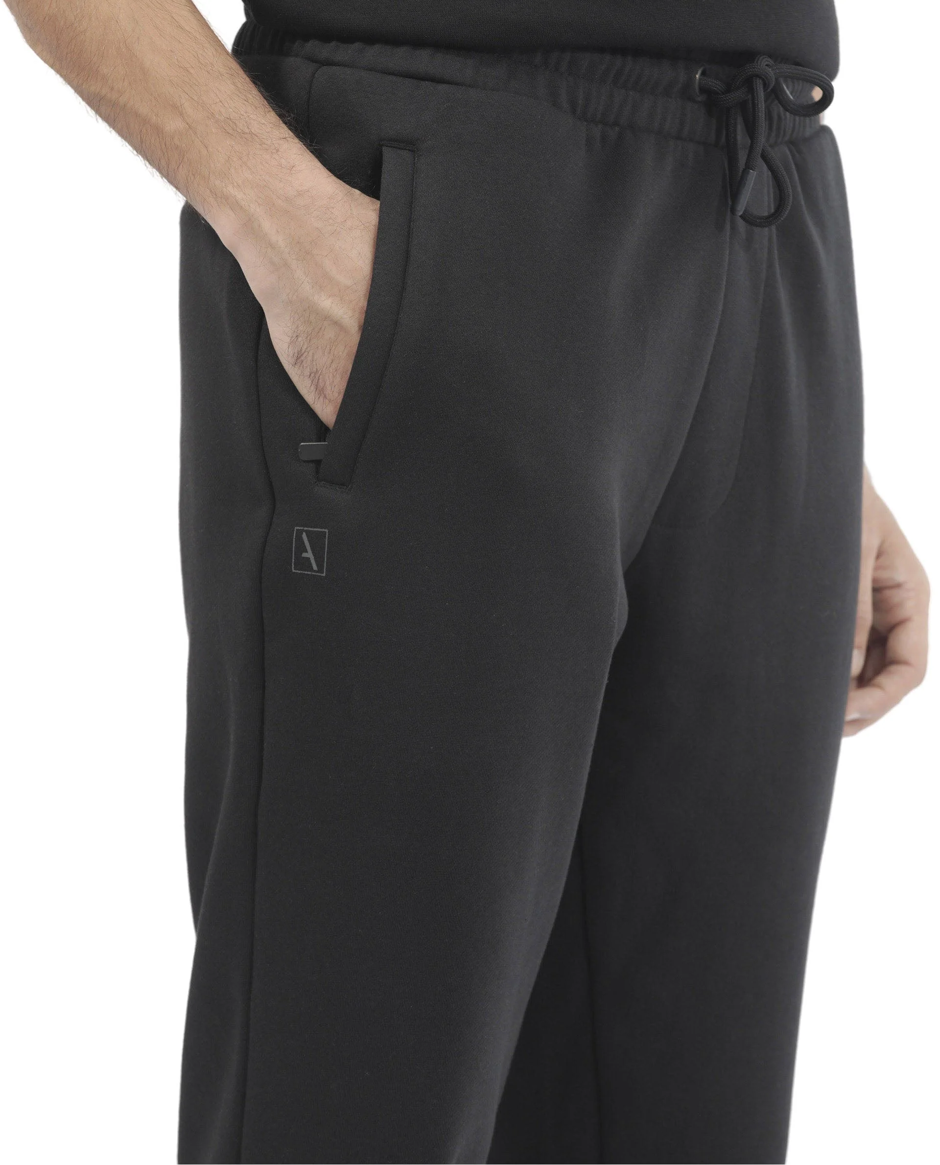 Rare Rabbit Mens Trant Black Joggers Mid Rise Solid - Image 2