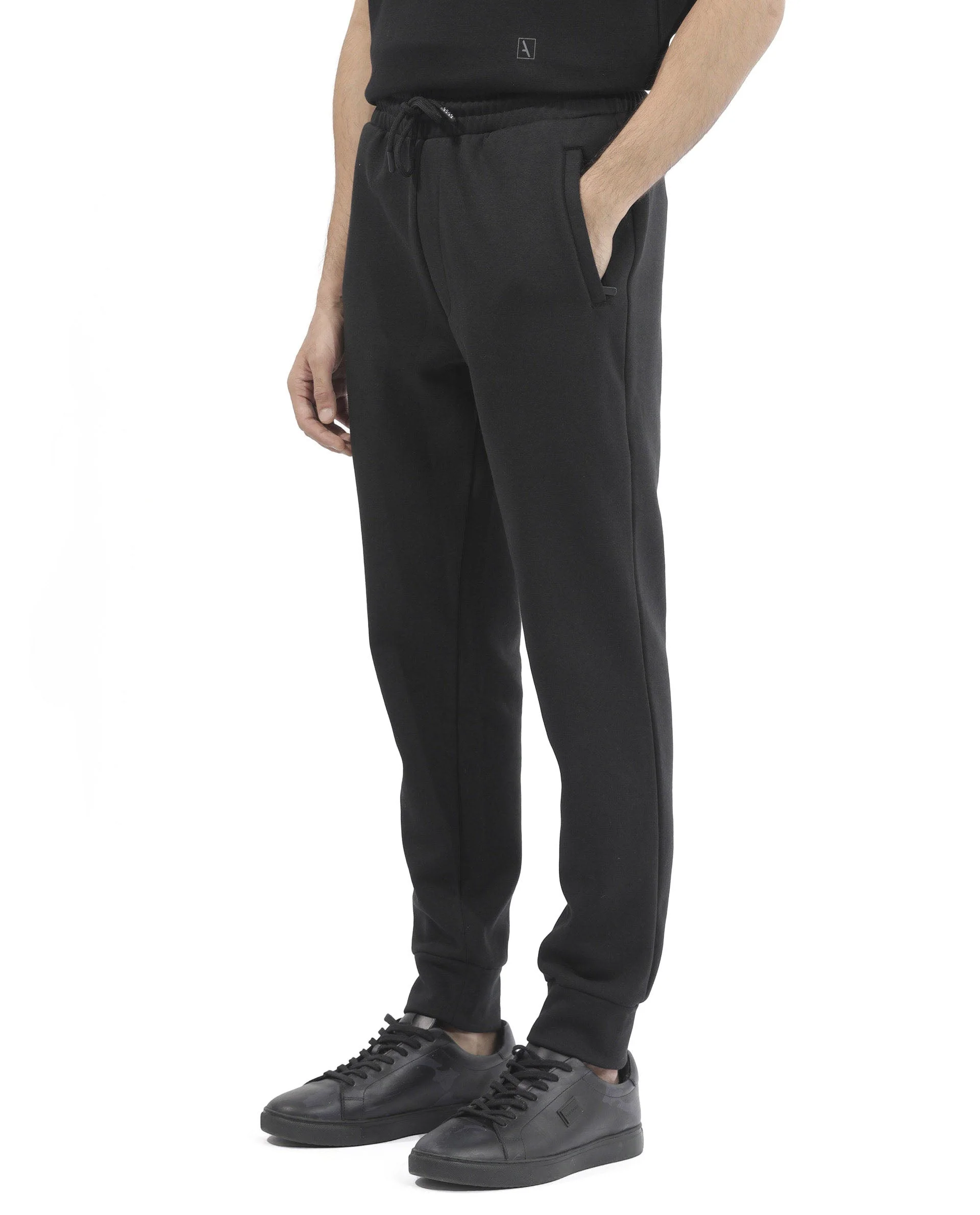 Rare Rabbit Mens Trant Black Joggers Mid Rise Solid - Image 4
