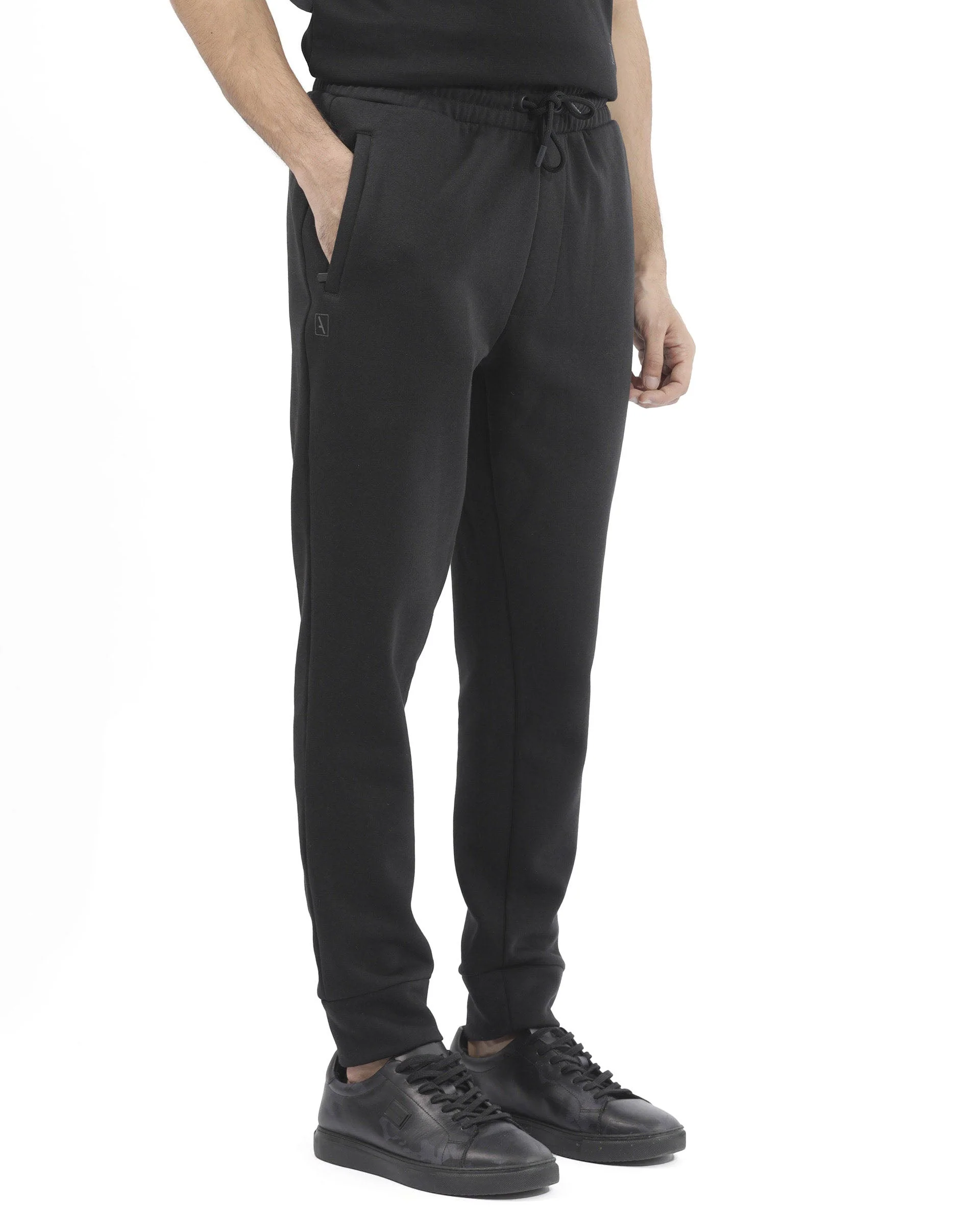 Rare Rabbit Mens Trant Black Joggers Mid Rise Solid - Image 5