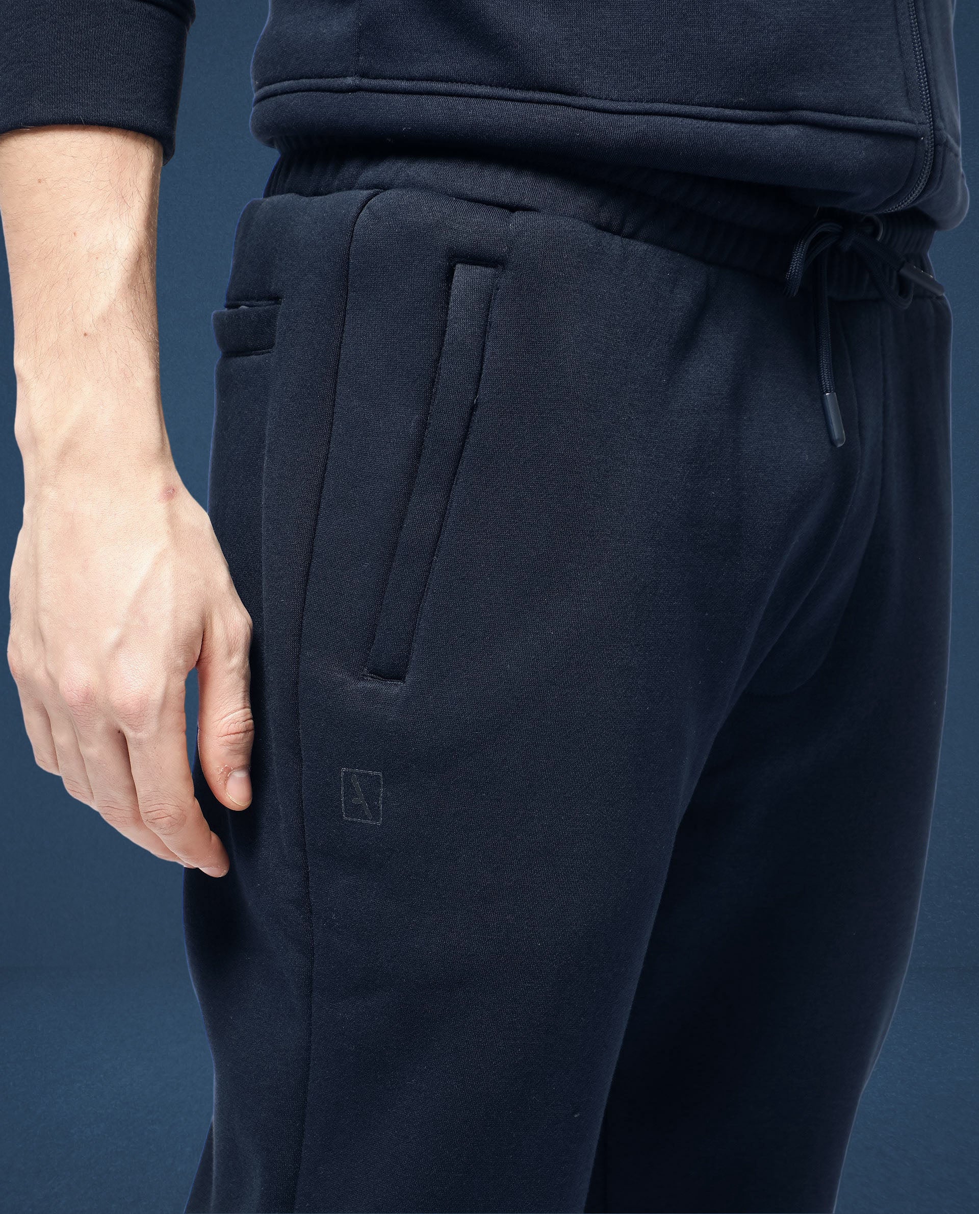 Rare Rabbit Mens Trant Navy Joggers Mid Rise Solid - Image 4