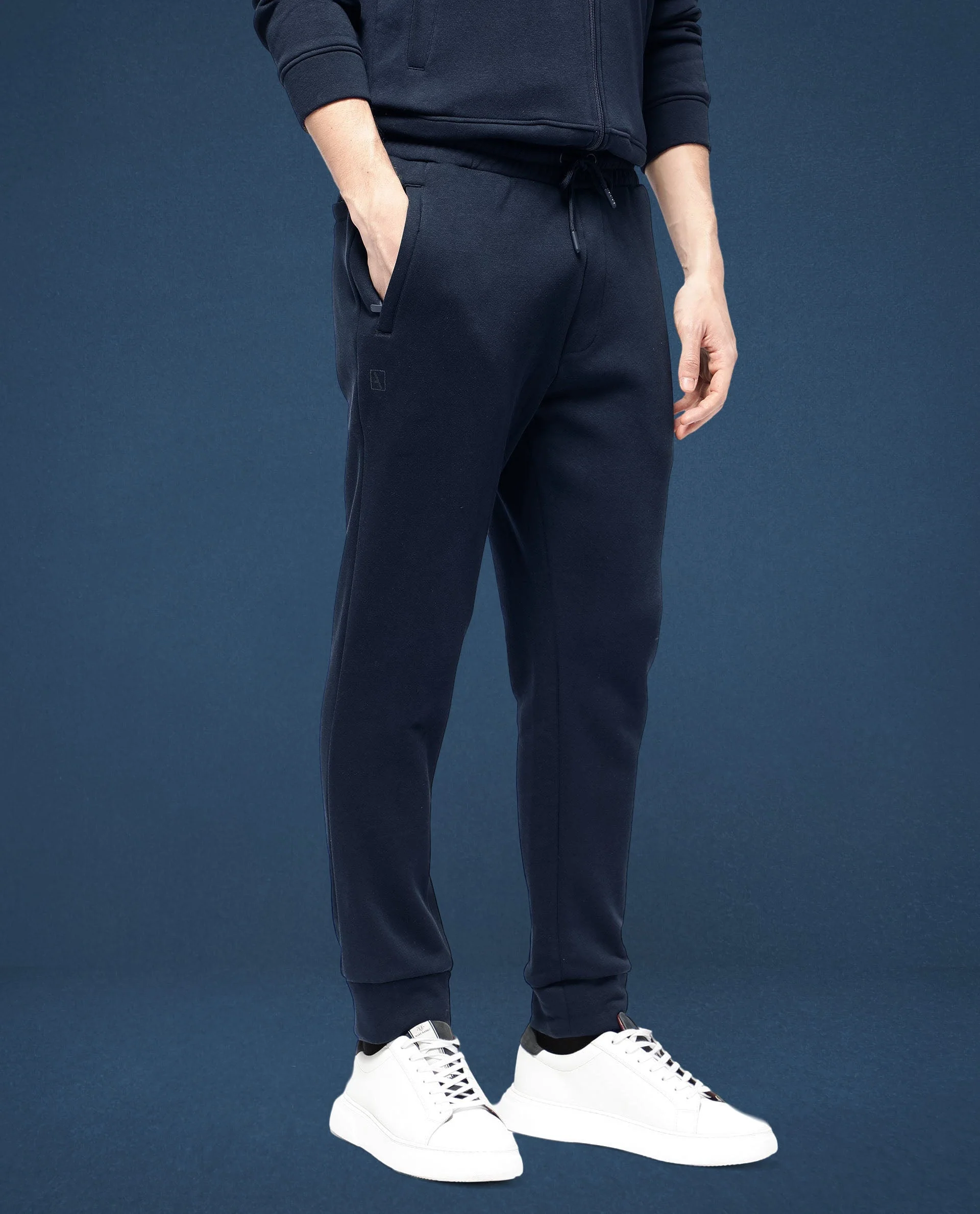 Rare Rabbit Mens Trant Navy Joggers Mid Rise Solid - Image 6