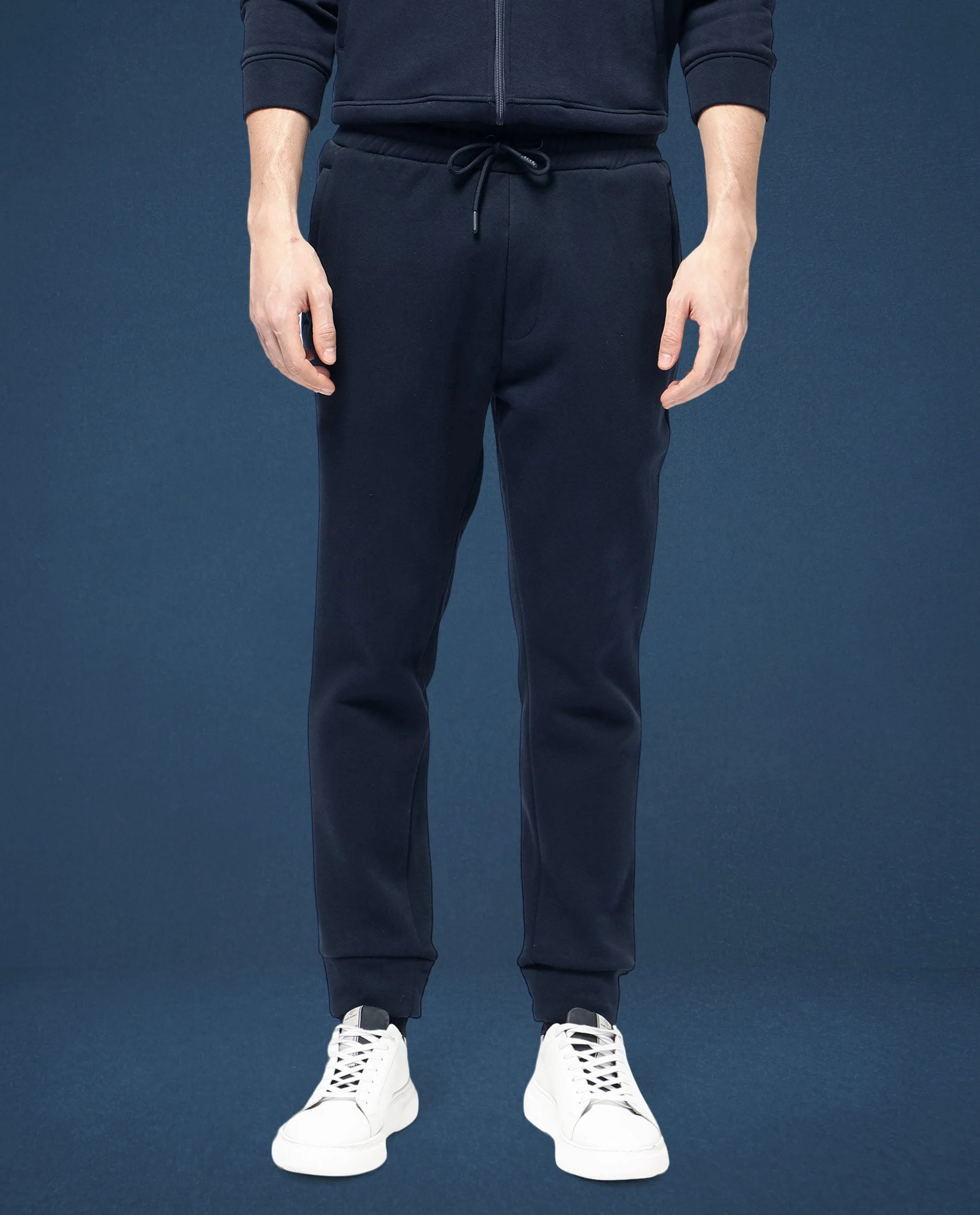 Rare Rabbit Mens Trant Navy Joggers Mid Rise Solid - Image 7