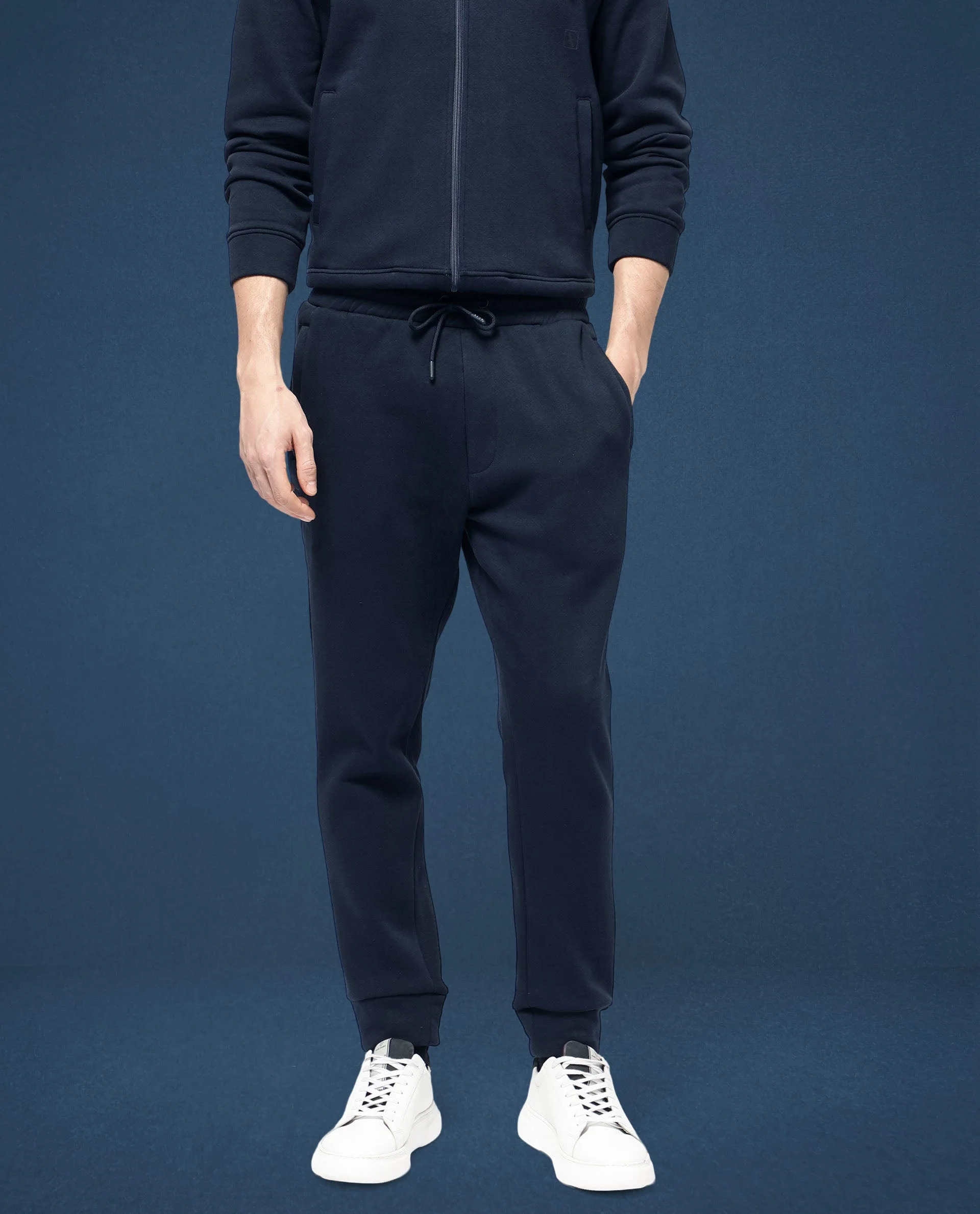 Rare Rabbit Mens Trant Navy Joggers Mid Rise Solid - Image 8