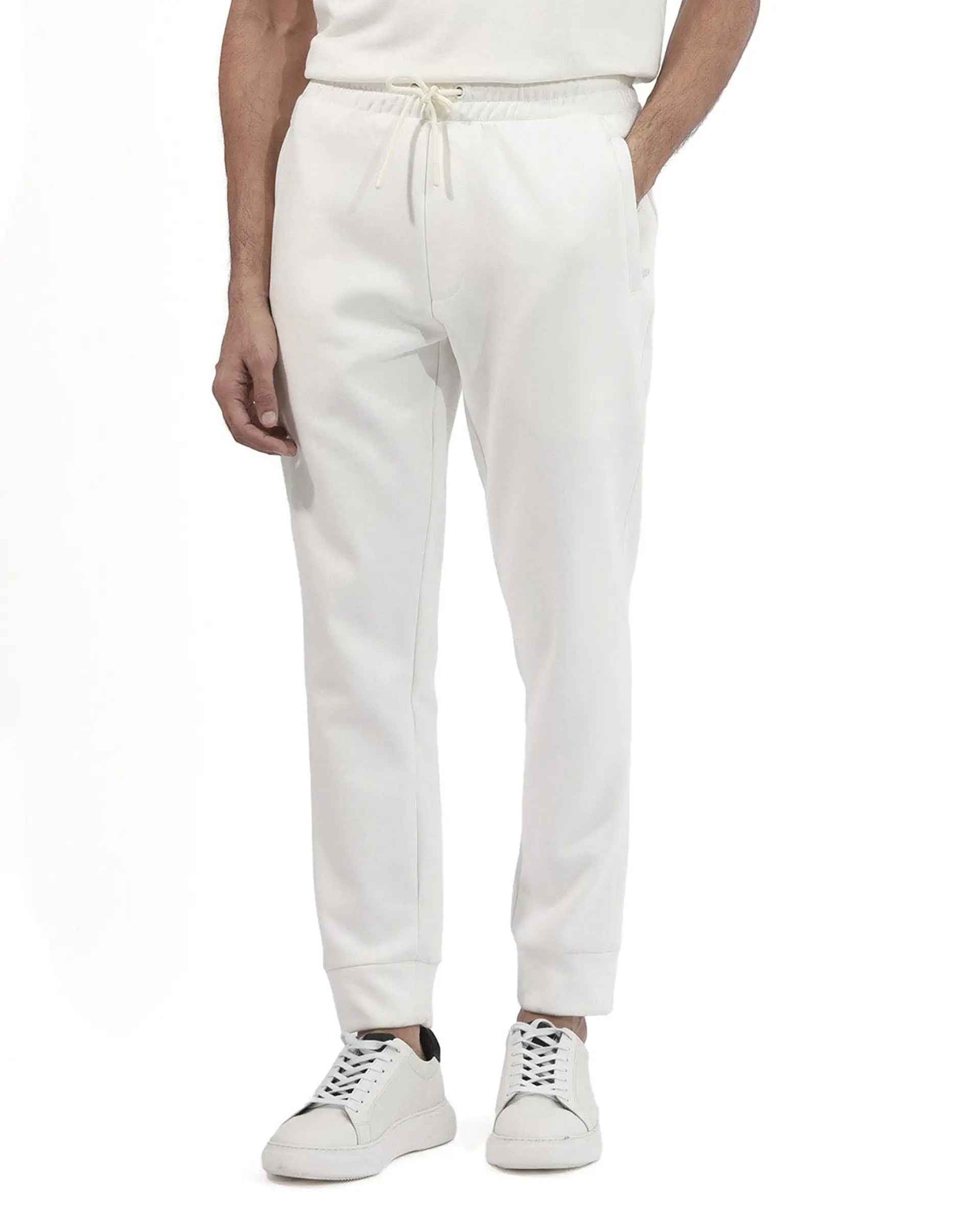 Rare Rabbit Mens Trant Off White Joggers Mid Rise Solid - Image 9