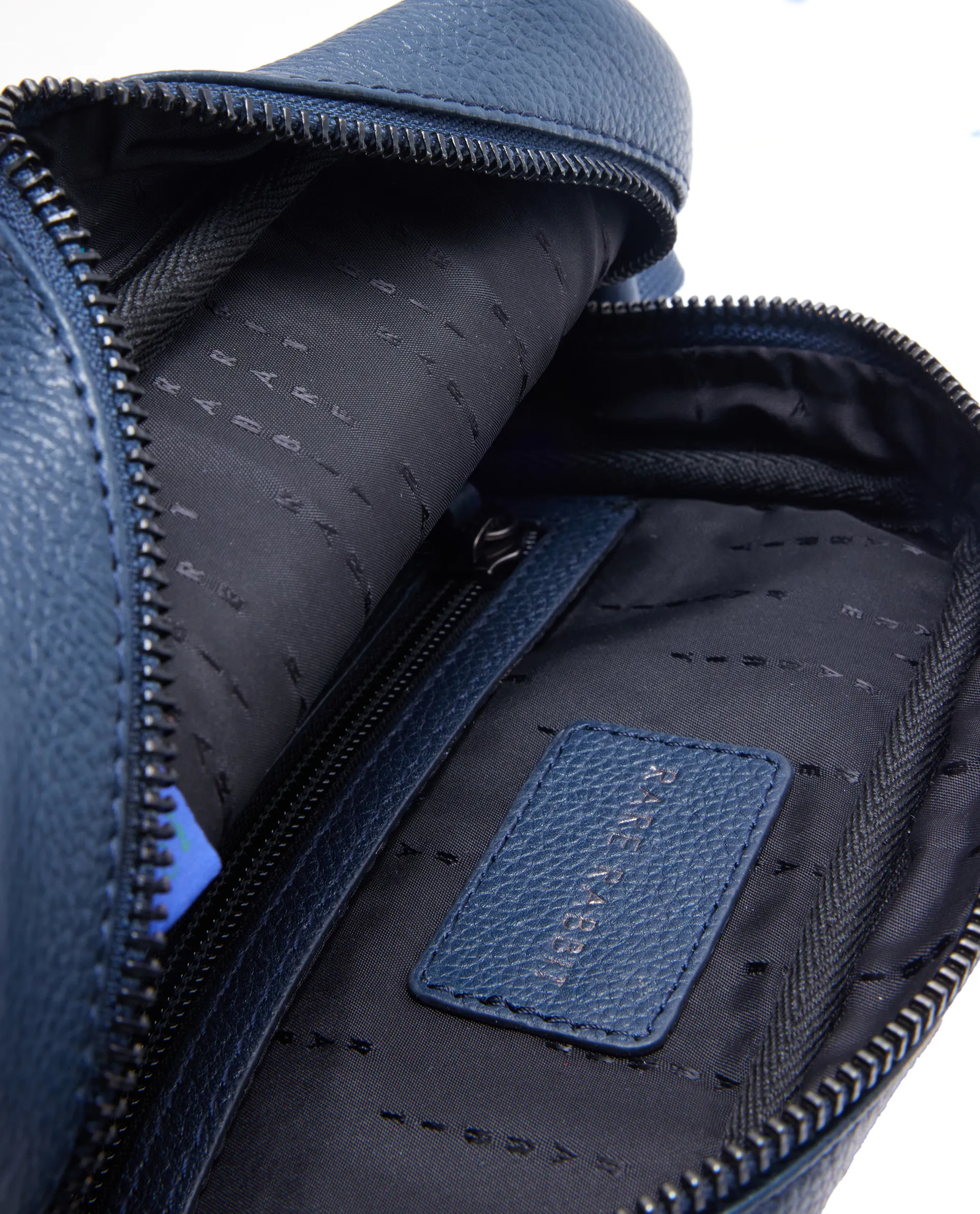 Rare Rabbit Men's Trav Blue Monogram Print Crossbody Bag - Image 5