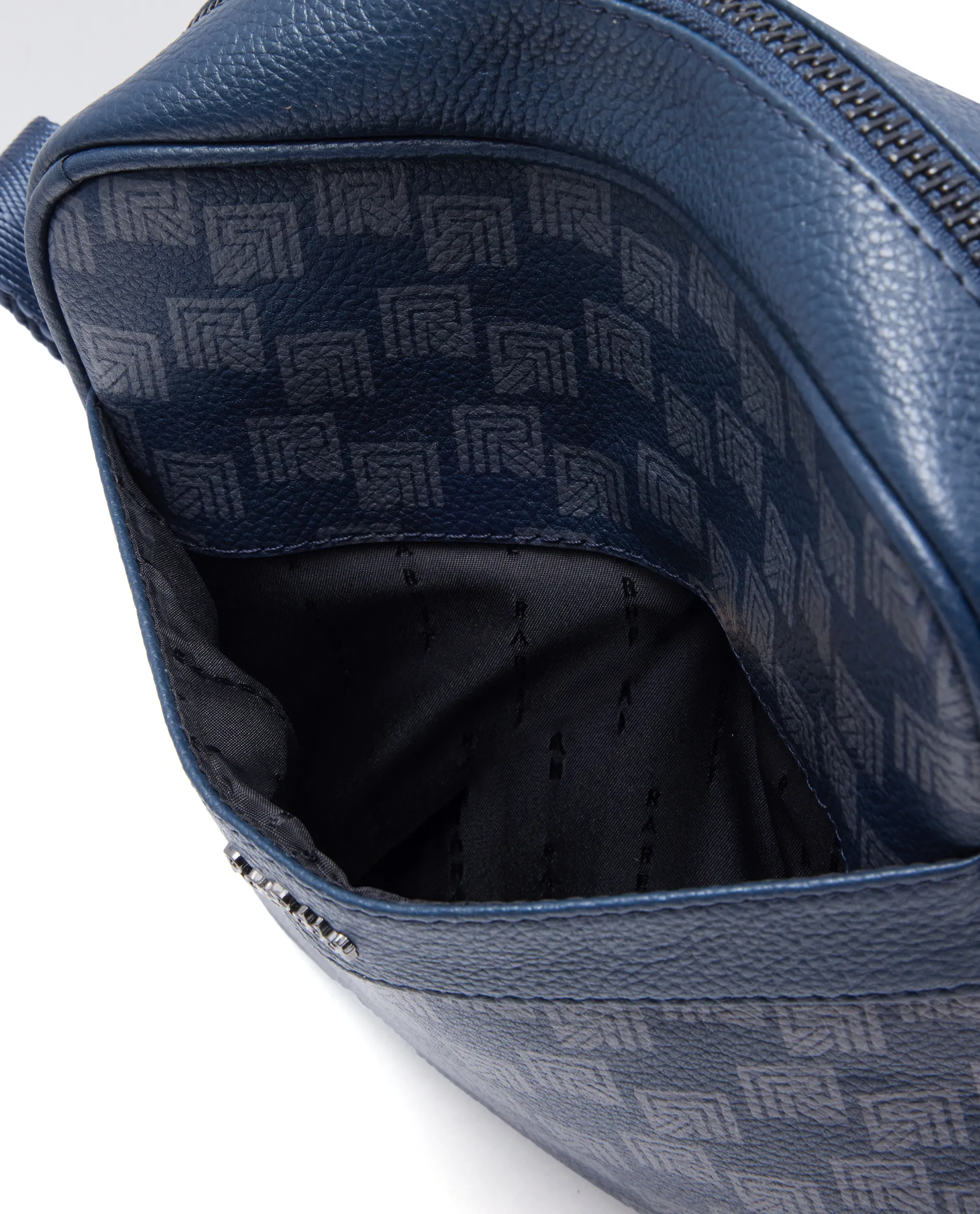 Rare Rabbit Men's Trav Blue Monogram Print Crossbody Bag - Image 9