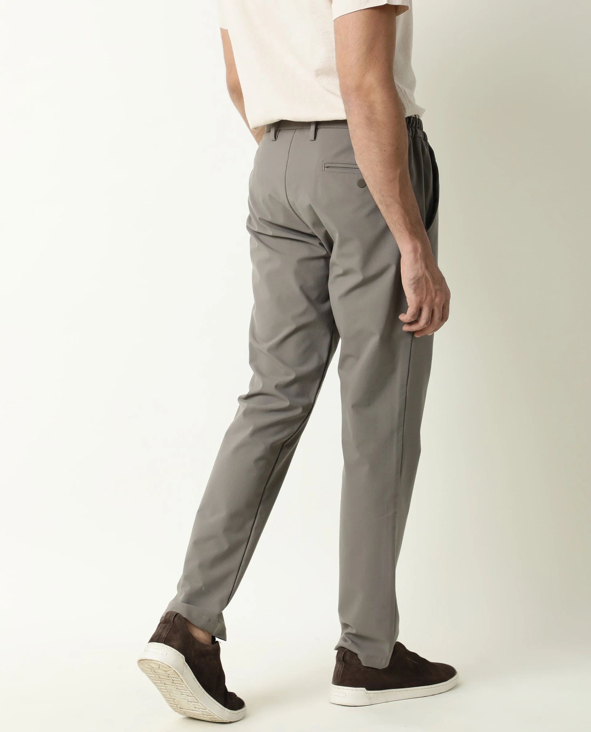 Rare Rabbit Men's Travel-22 Khaki Trouser Polyester Viscose Fabric Button & Zip Closure Slim Fit - Image 4