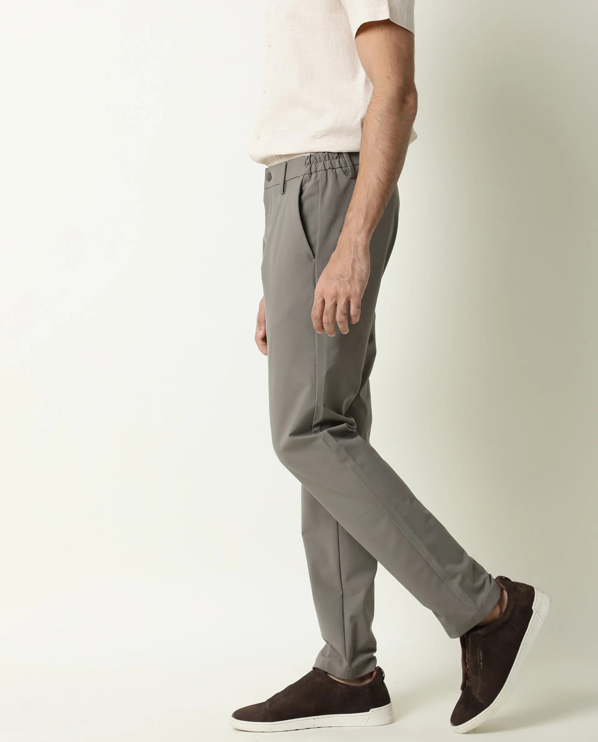 Rare Rabbit Men's Travel-22 Khaki Trouser Polyester Viscose Fabric Button & Zip Closure Slim Fit - Image 6