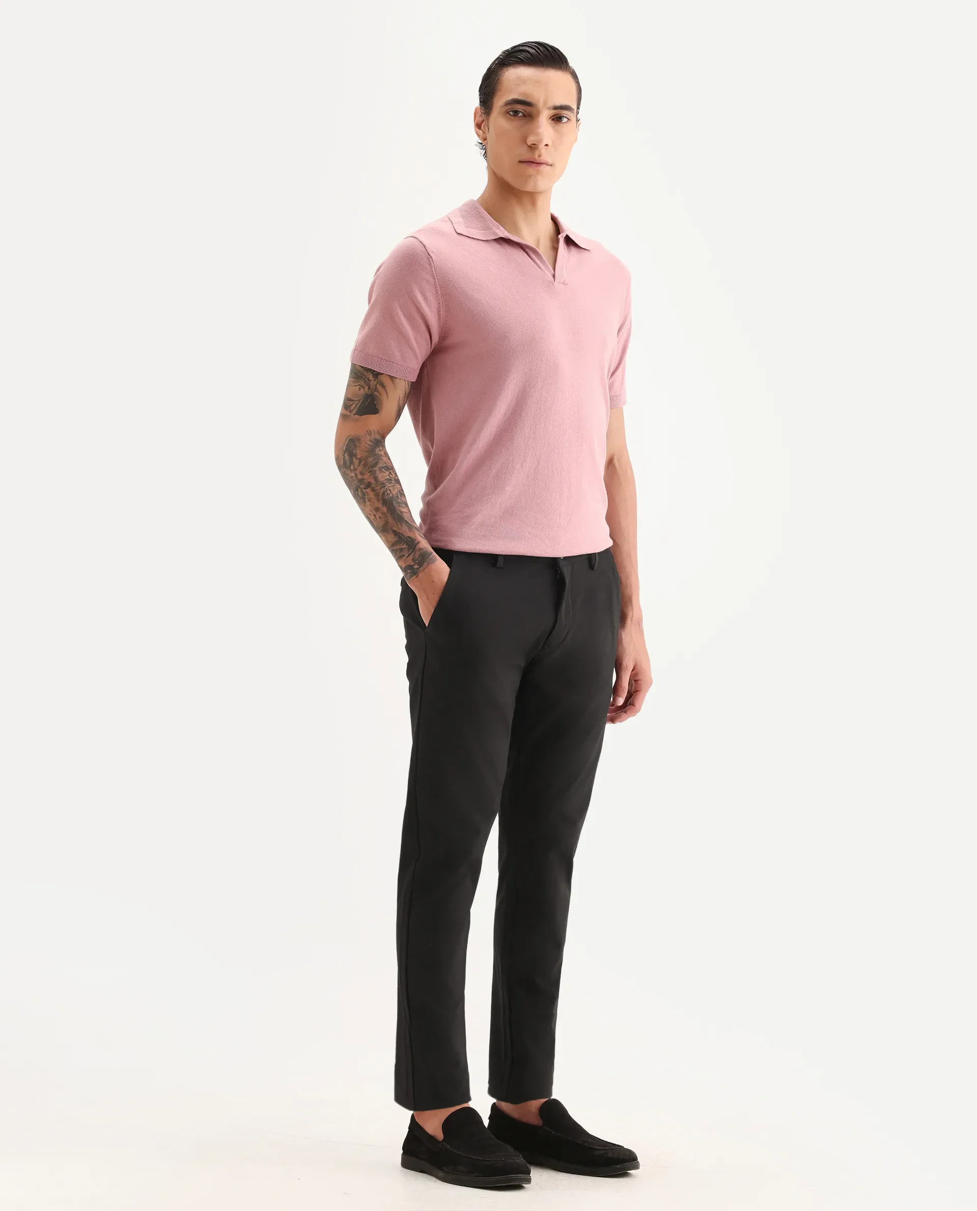 Rare Rabbit Men's Travel-22 Maroon Polyester Viscose Fabric Button & Zip Closure Slim Fit Trouser - Image 6