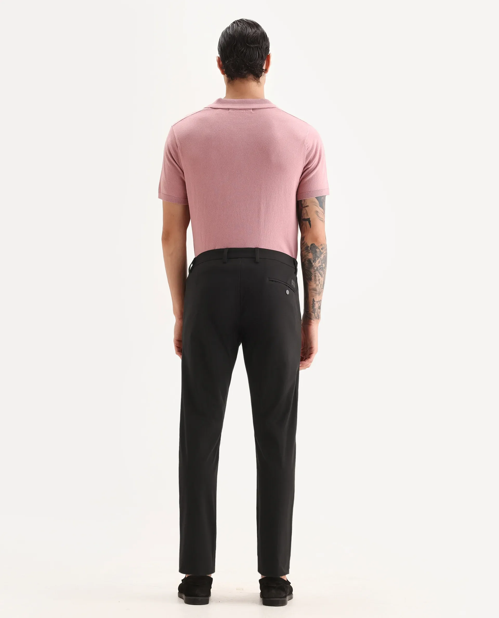 Rare Rabbit Men's Travel-22 Maroon Polyester Viscose Fabric Button & Zip Closure Slim Fit Trouser - Image 7
