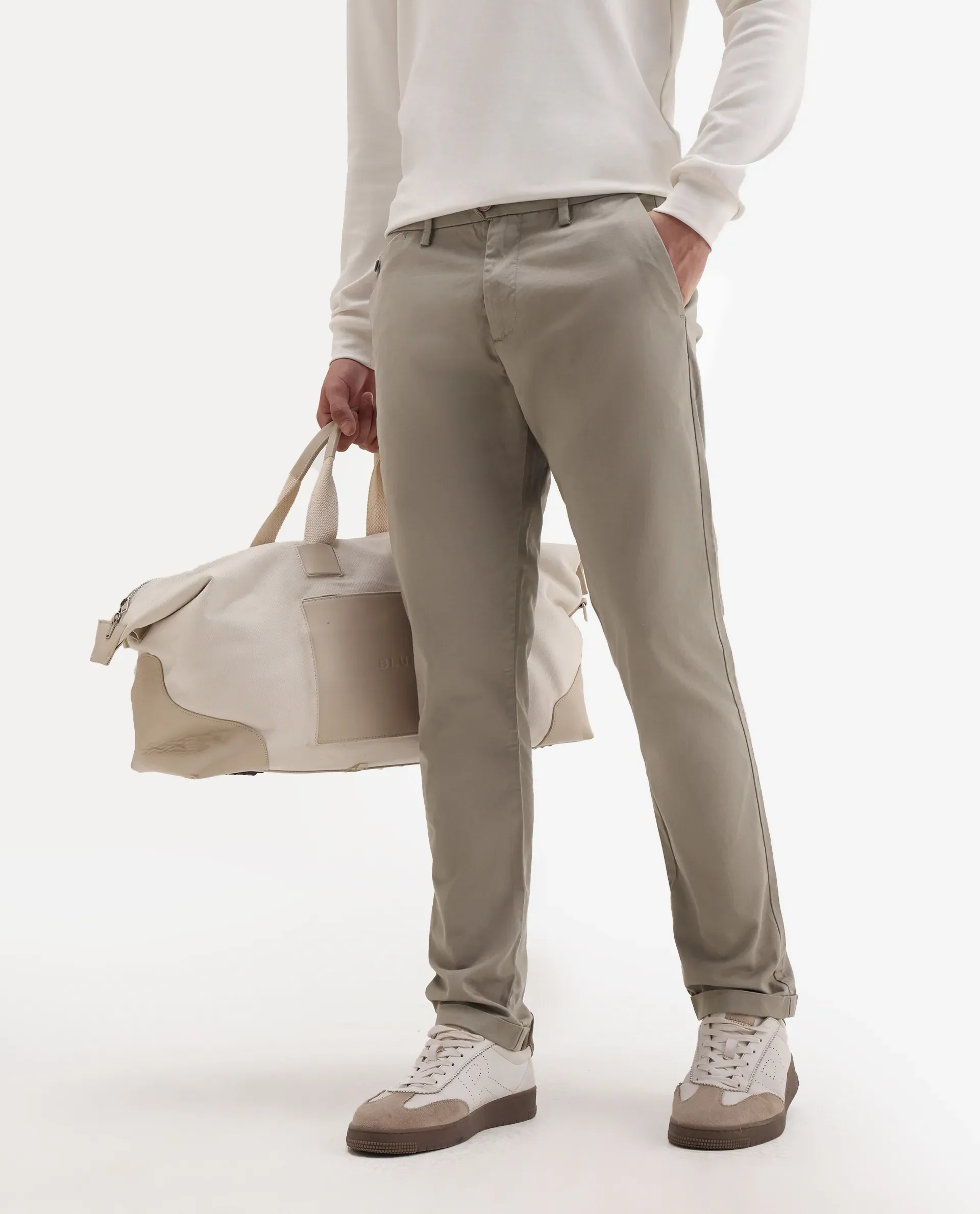 Rare Rabbit Men's Travel-24 Dark Beige Poly Viscose Lycra Fabric Blend Regular Fit Solid Trousers - Image 2