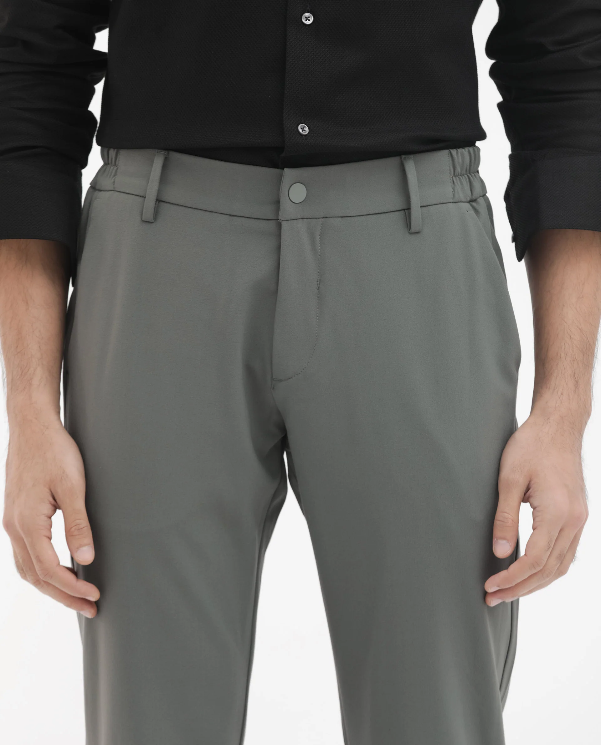 Rare Rabbit Men's Travel-24 Green Poly Viscose Lycra Fabric Blend Solid Trousers - Image 4