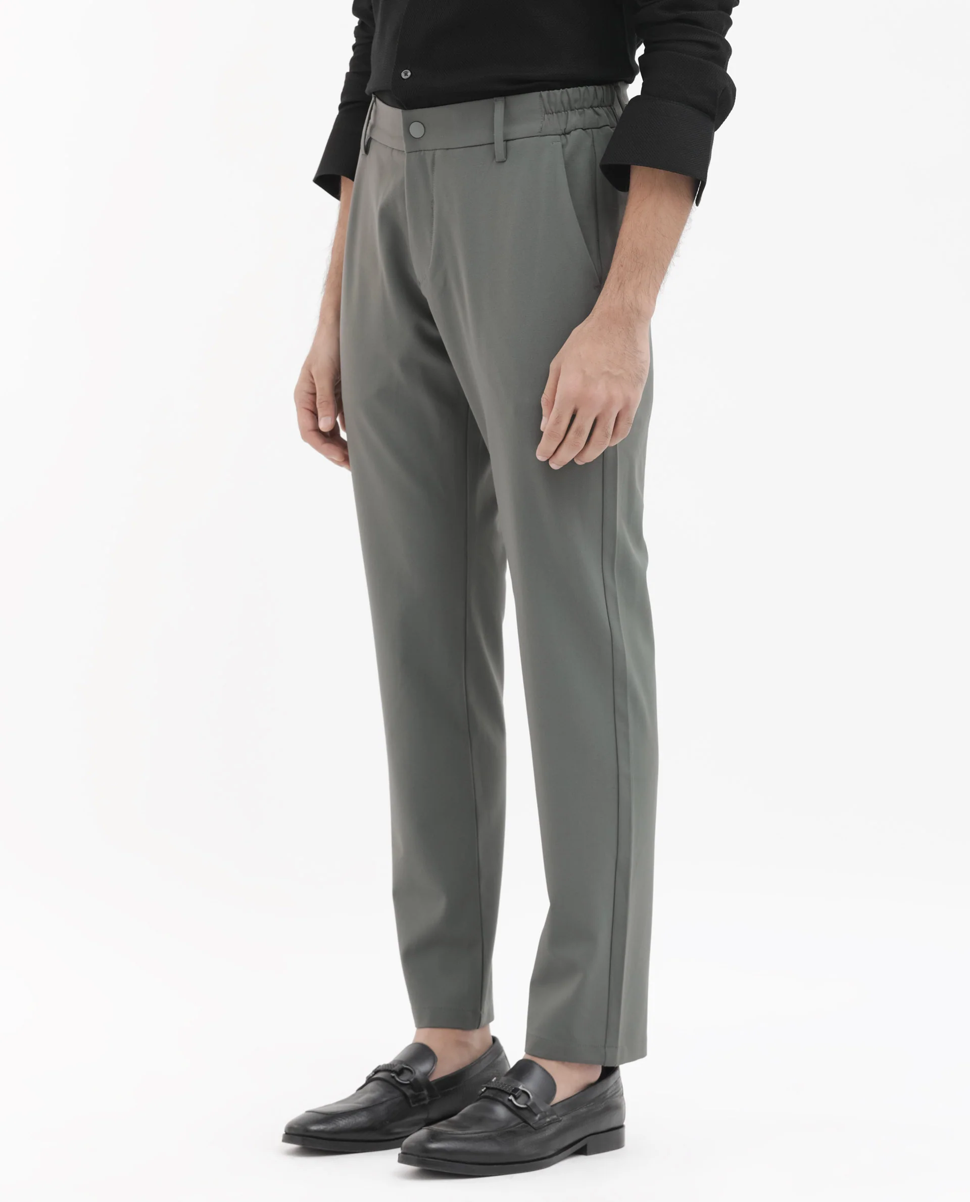 Rare Rabbit Men's Travel-24 Green Poly Viscose Lycra Fabric Blend Solid Trousers - Image 7