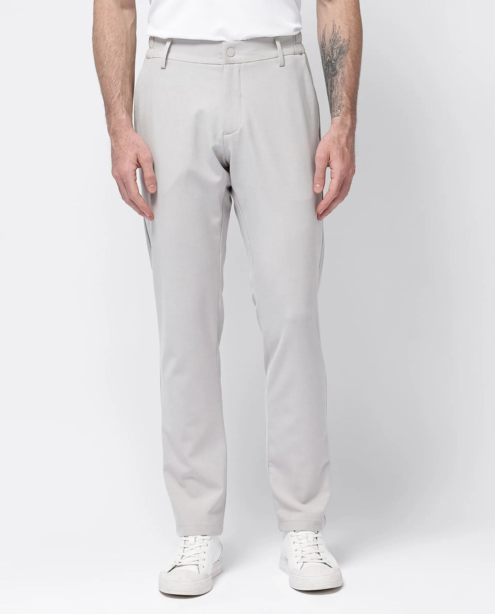 Rare Rabbit Men's Travel-24 Light Beige Poly Viscose Lycra Fabric Blend Solid Trousers - Image 10