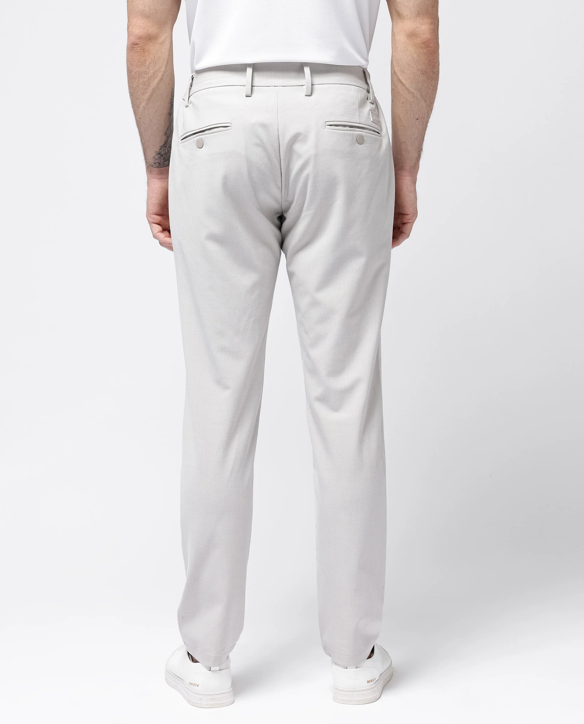 Rare Rabbit Men's Travel-24 Light Beige Poly Viscose Lycra Fabric Blend Solid Trousers - Image 5