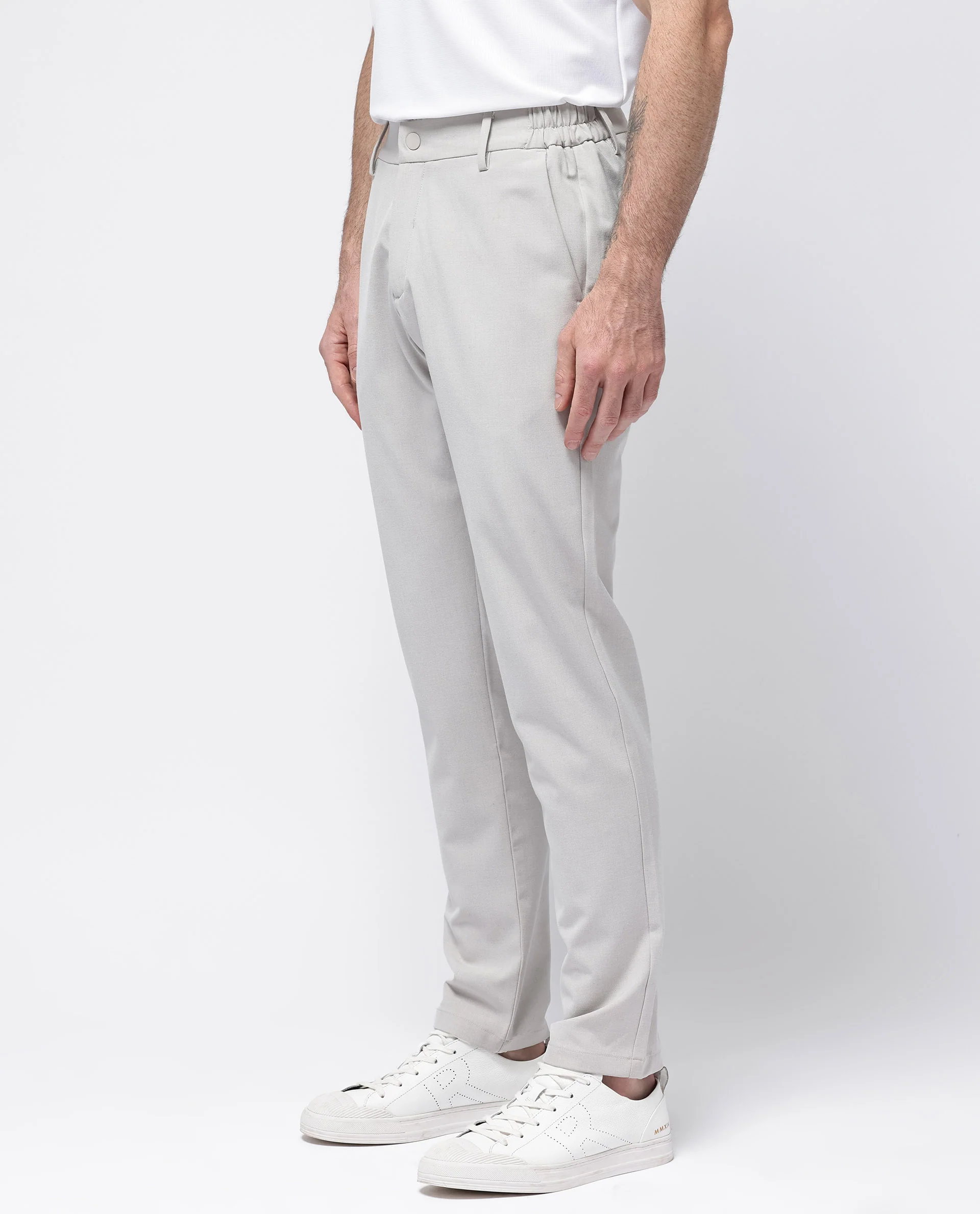 Rare Rabbit Men's Travel-24 Light Beige Poly Viscose Lycra Fabric Blend Solid Trousers - Image 8