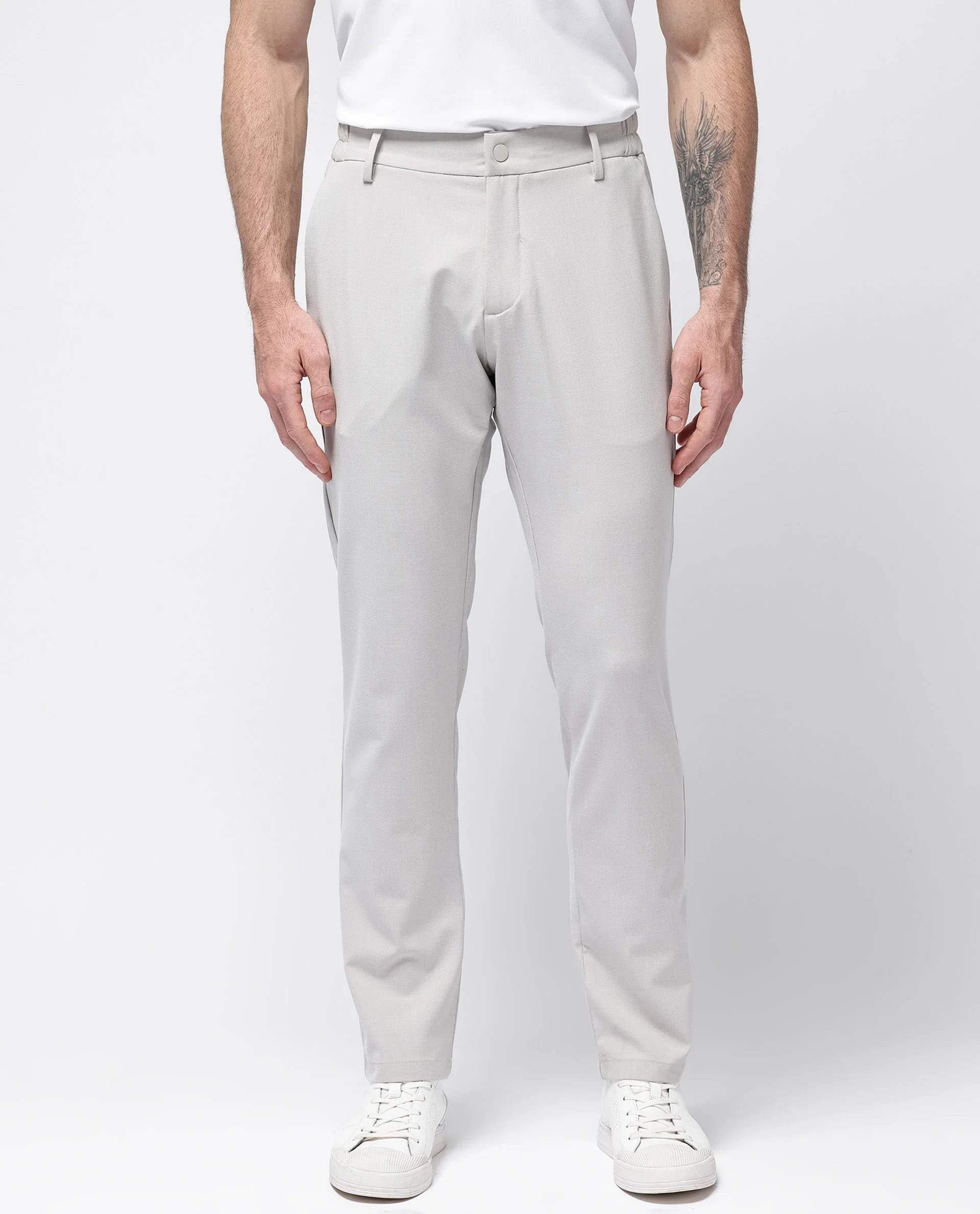 Rare Rabbit Men's Travel-24 Light Beige Poly Viscose Lycra Fabric Blend Solid Trousers - Image 9