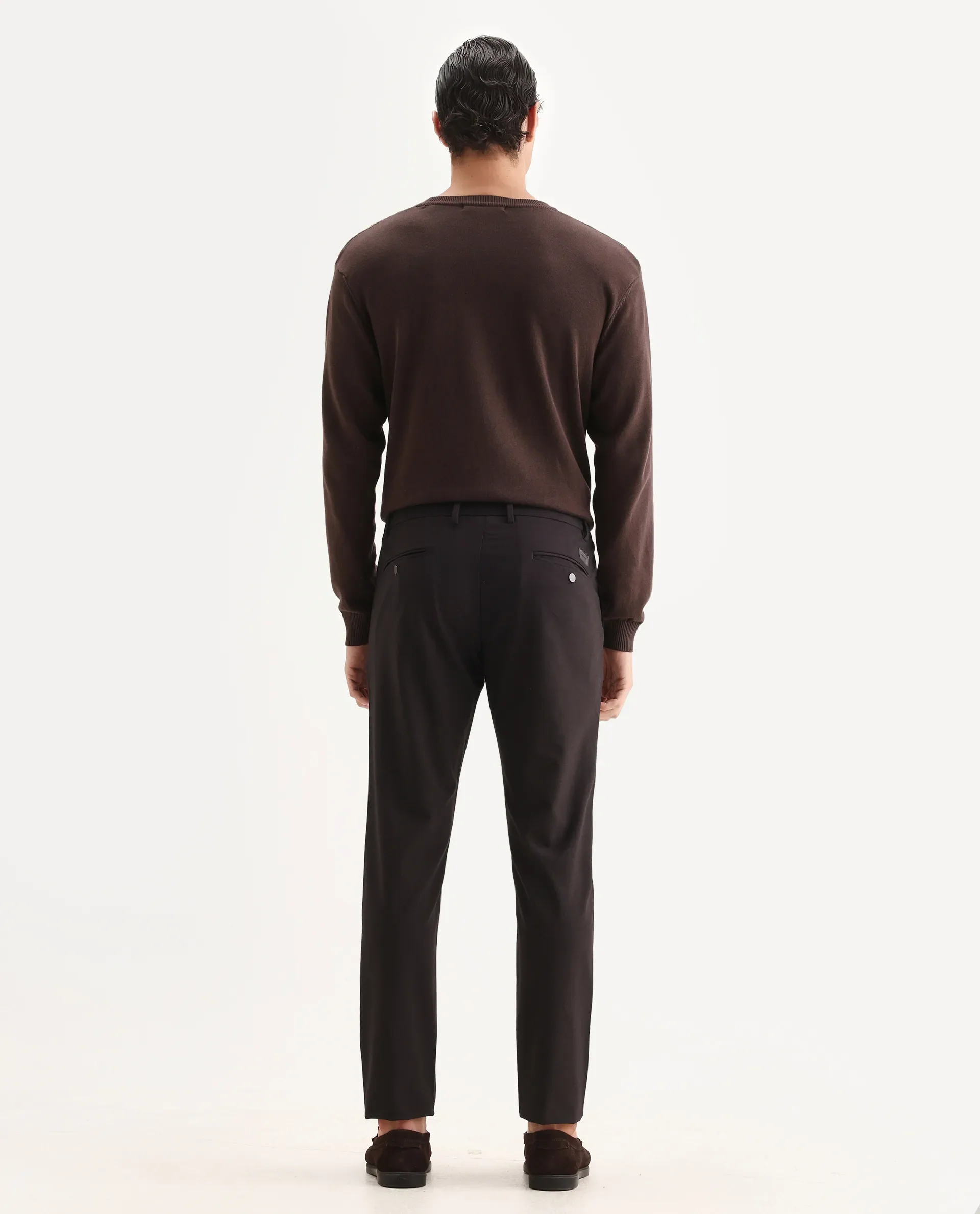 Rare Rabbit Mens Travel-24 Maroon Polyester Viscose Lycra Fabric Mid Rise Regular Fit Solid Trousers - Image 8