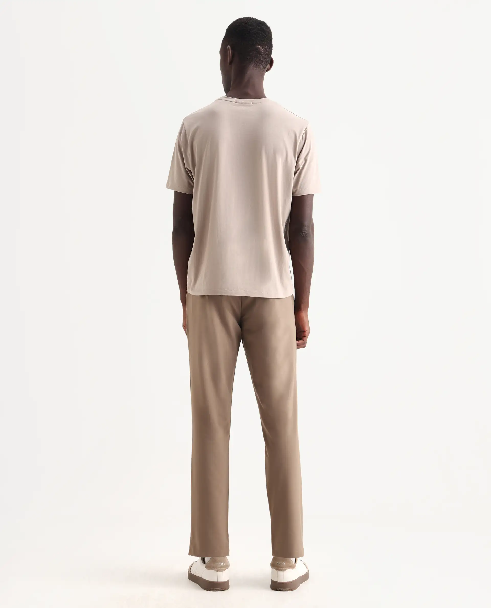 Rare Rabbit Men's Travel-25 Khaki Polyester Blend Plain Regular Fit Trouser - Image 7