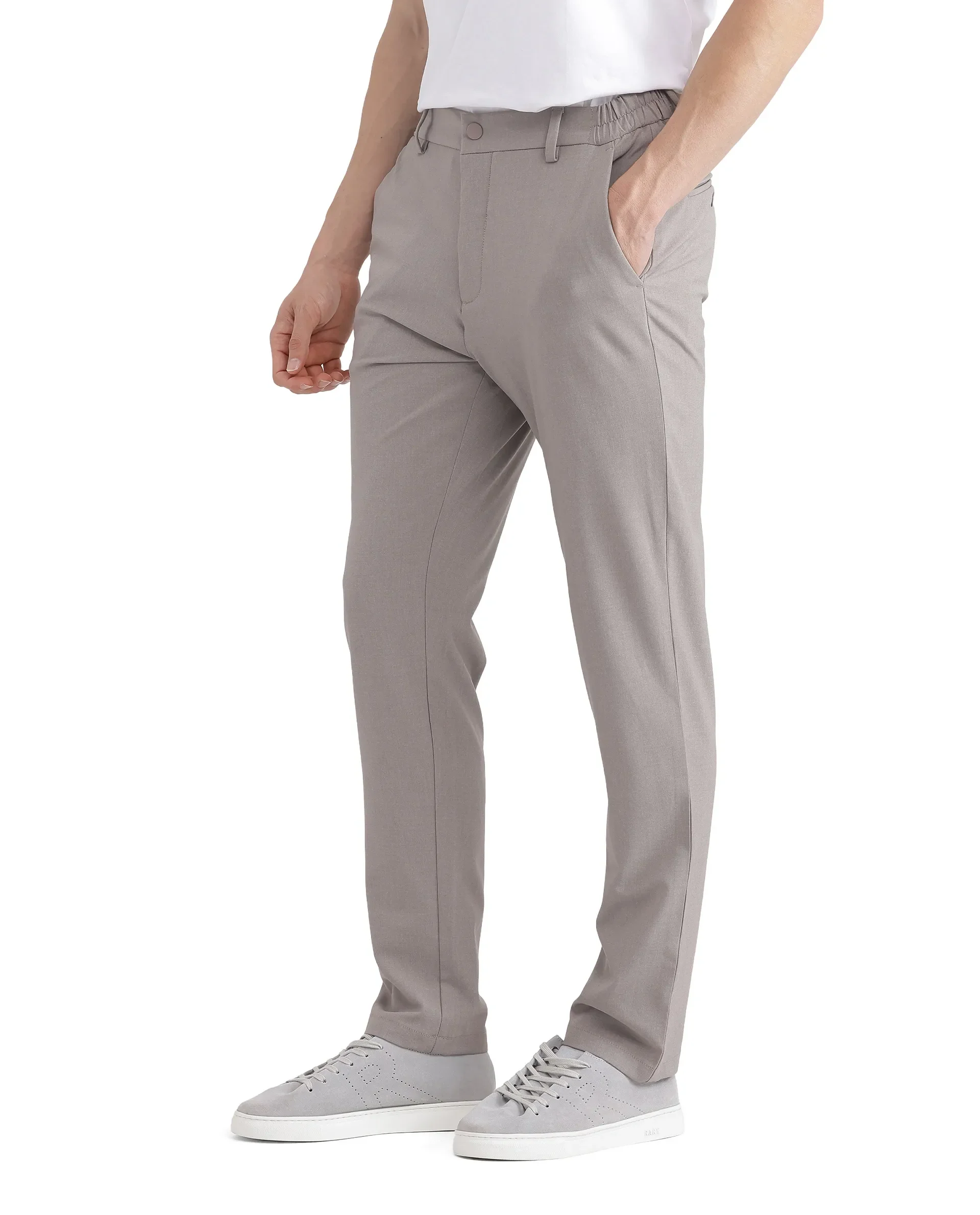 Rare Rabbit Men's Travel-26 Dark Beige Polyester Blend Plain Regular Fit Trouser - Image 6