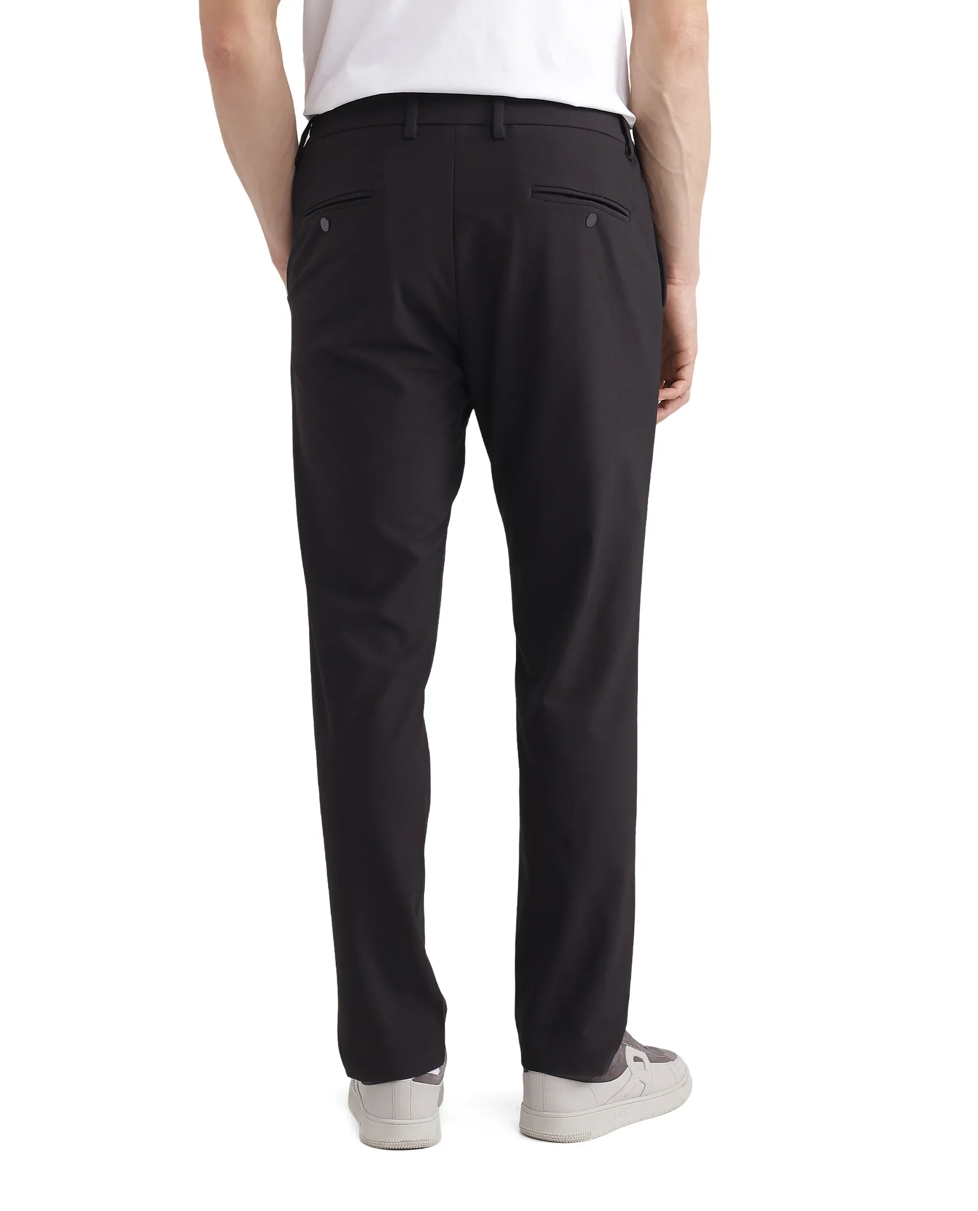 Rare Rabbit Men's Travel-26 Dark Brown Polyester Blend Plain Regular Fit Trouser - Image 4
