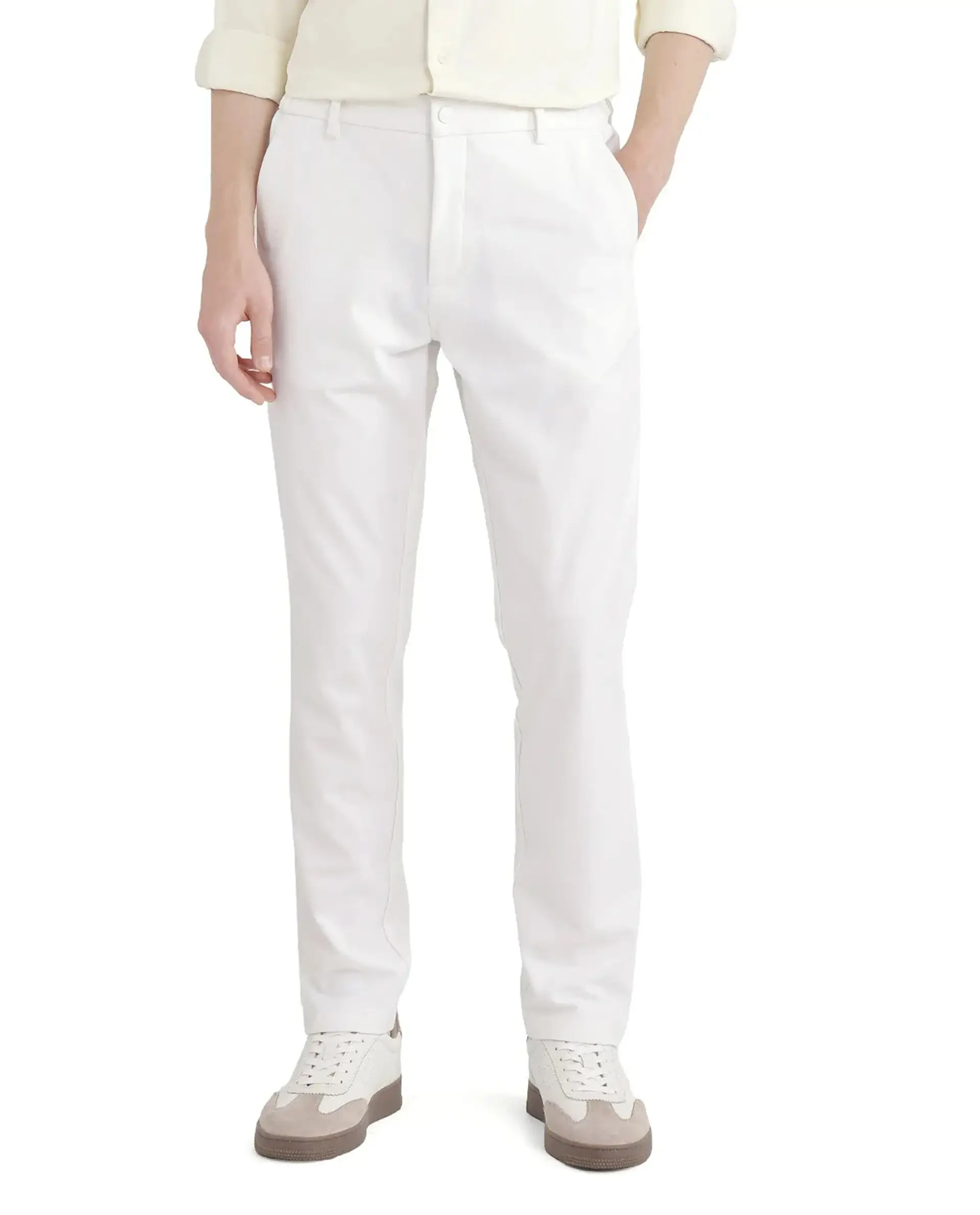 Rare Rabbit Men's Travel-26 White Polyester Blend Plain Regular Fit Trouser - Image 10