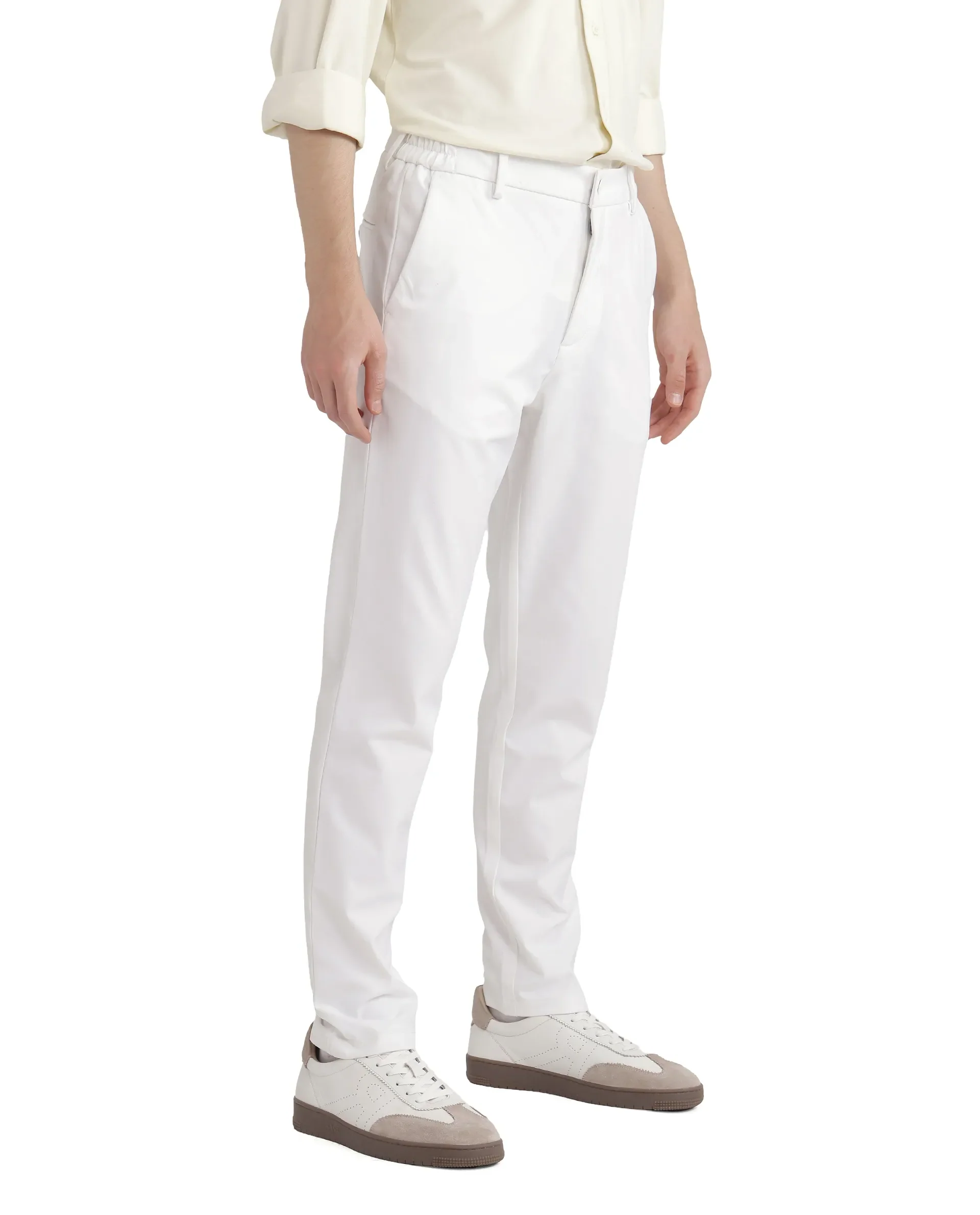 Rare Rabbit Men's Travel-26 White Polyester Blend Plain Regular Fit Trouser - Image 7