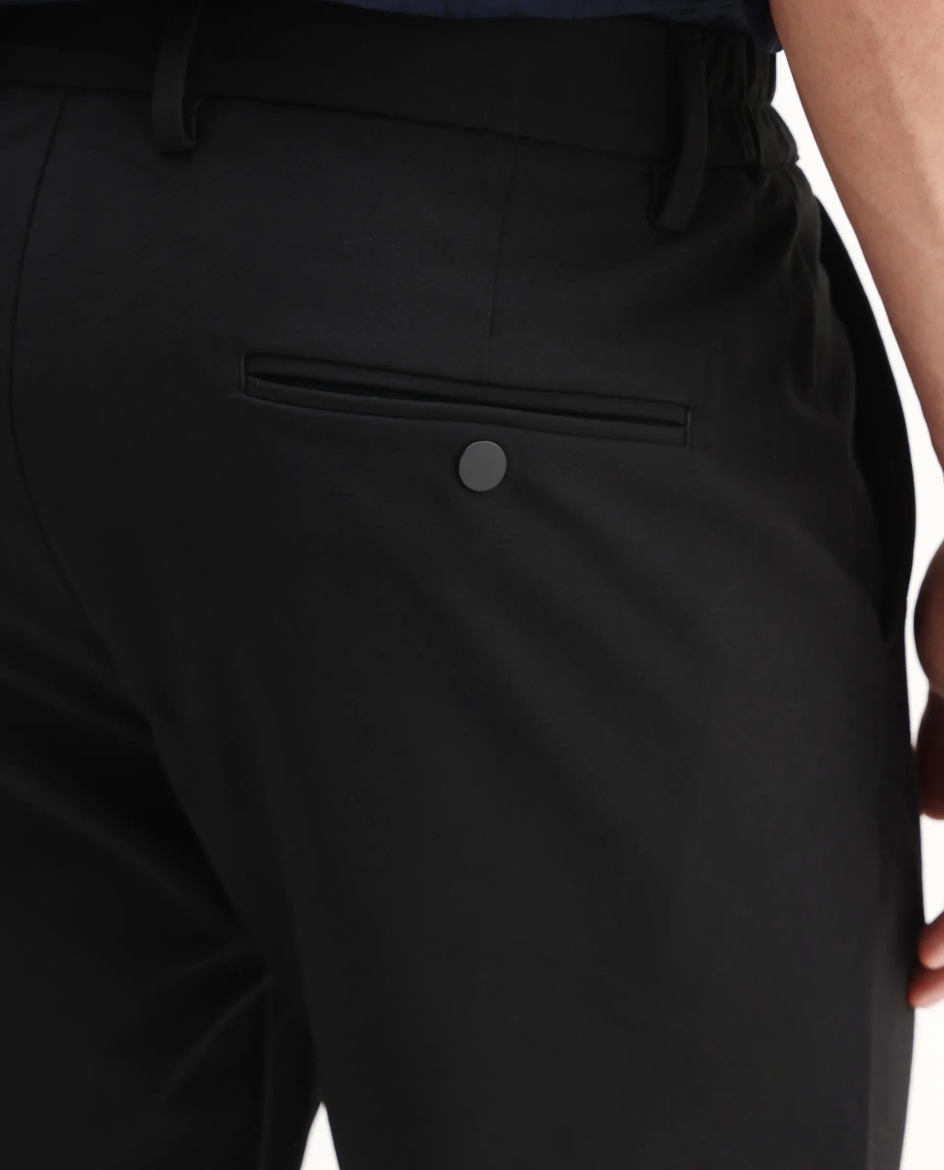 Rare Rabbit Men's Travel-Aw25 Black Polyester Fabric Button And Zip Closure Closure Plain Trouser - Image 5